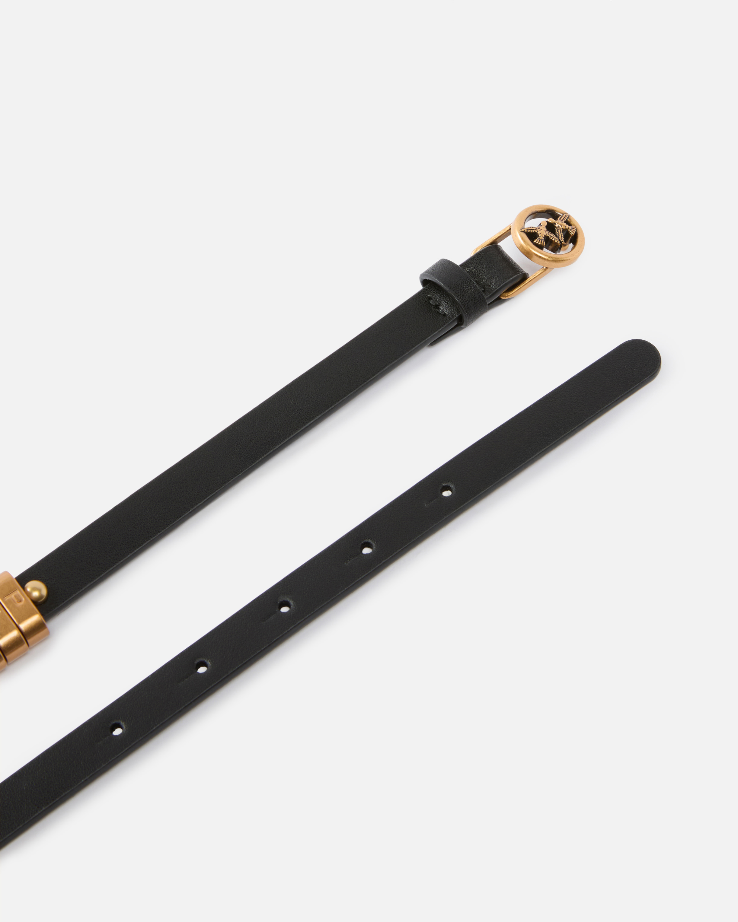 Pinko 1.2 Cm Leather Studded Belt In Black