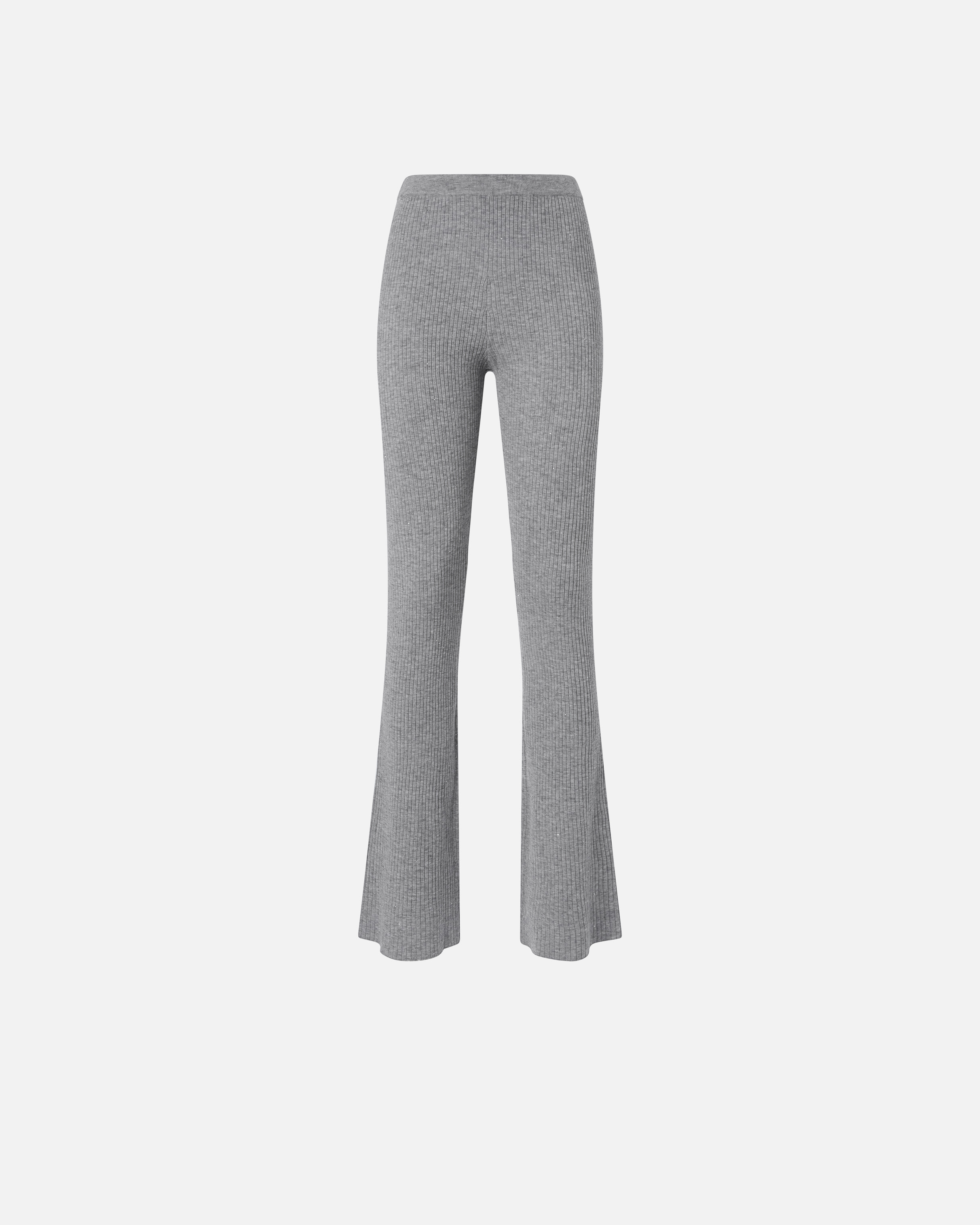 Pantalon évasé en maille - Gris - large