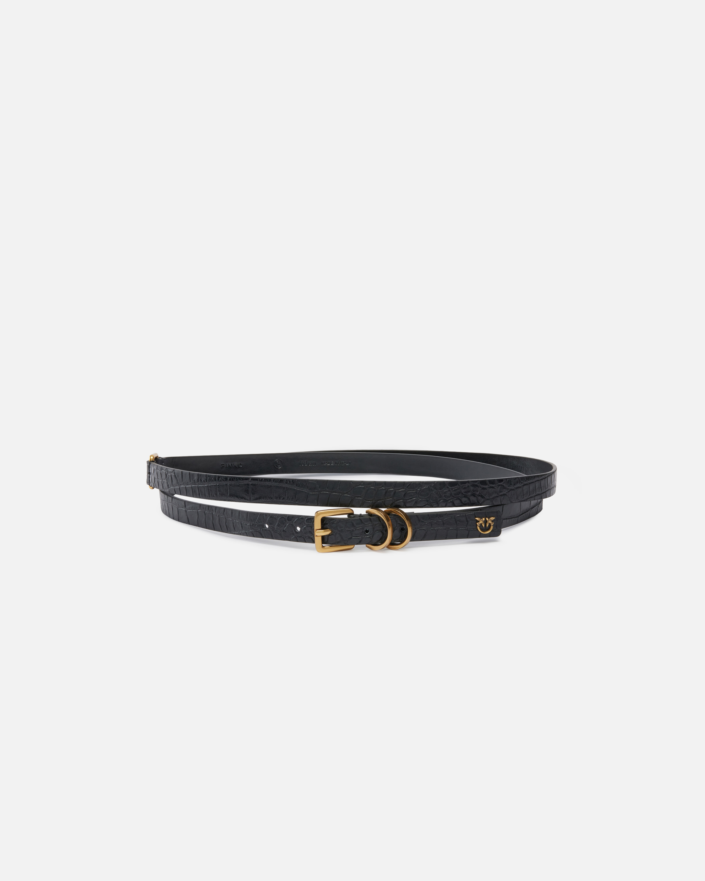 Ceinture avec plaquette à logo Love Birds 2 cm - Noir - large | Pinko 