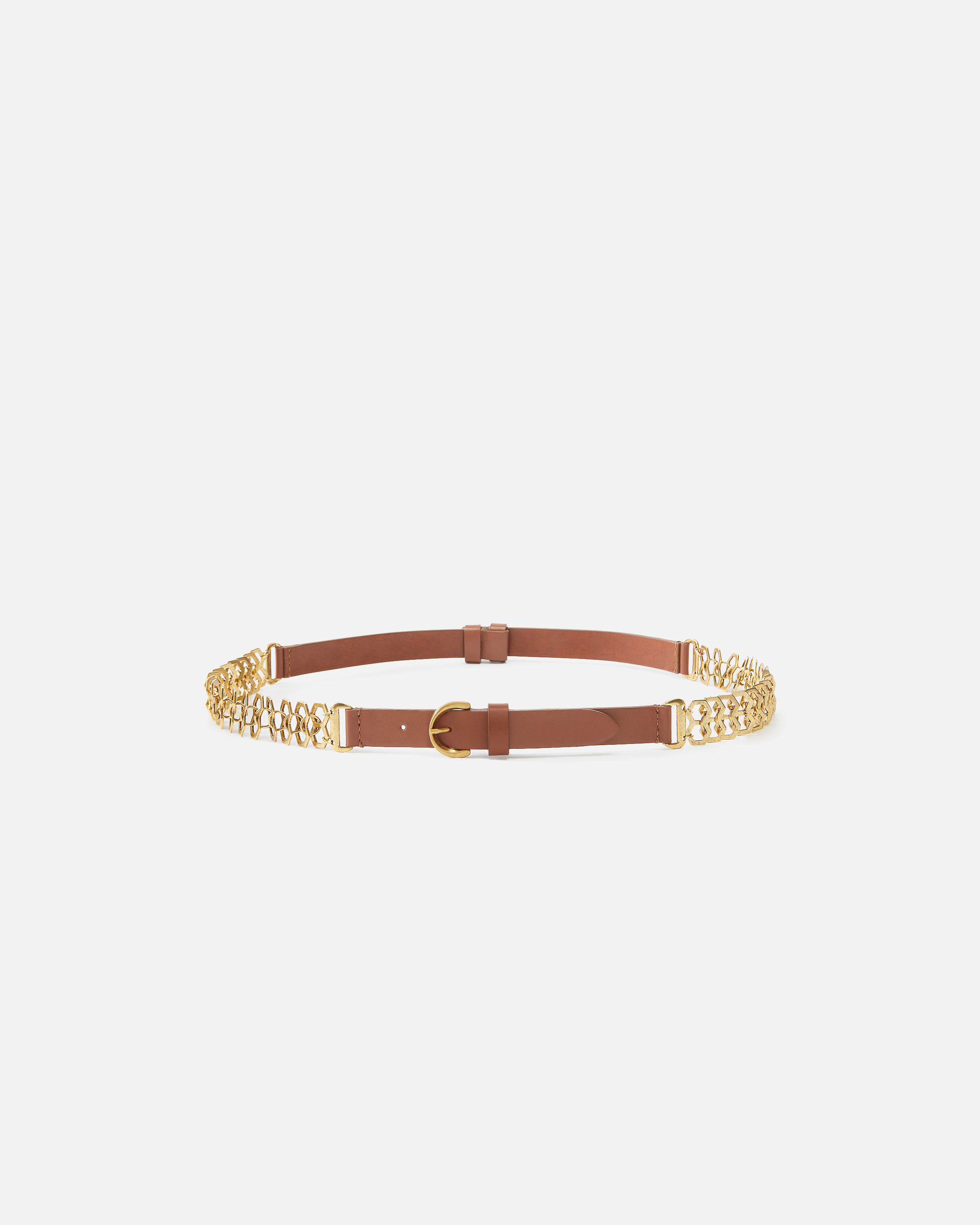 Pinko Belt With Chain Insert, 2 Cm In Brown