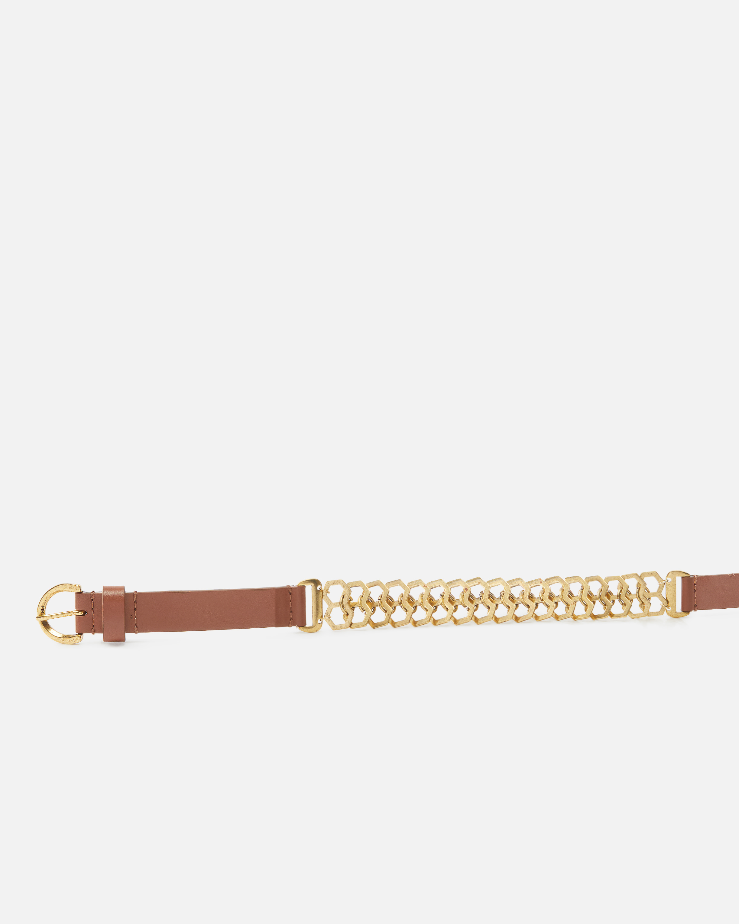 Pinko Belt With Chain Insert, 2 Cm In Brown