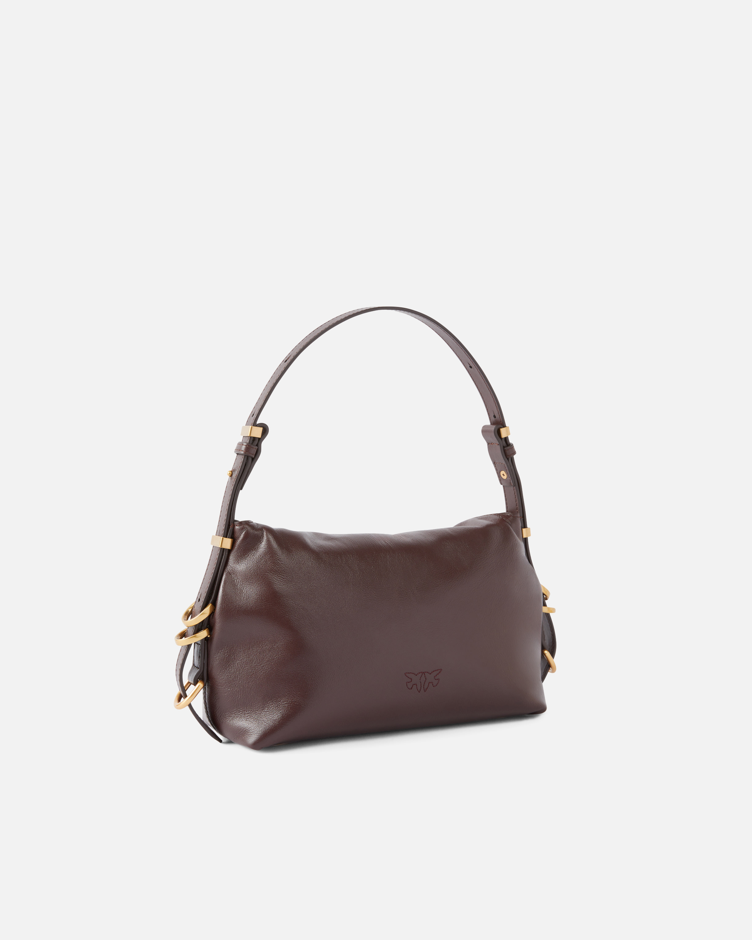 Pinko Saddle Baguette Small Shoulder Bag In Burgundy