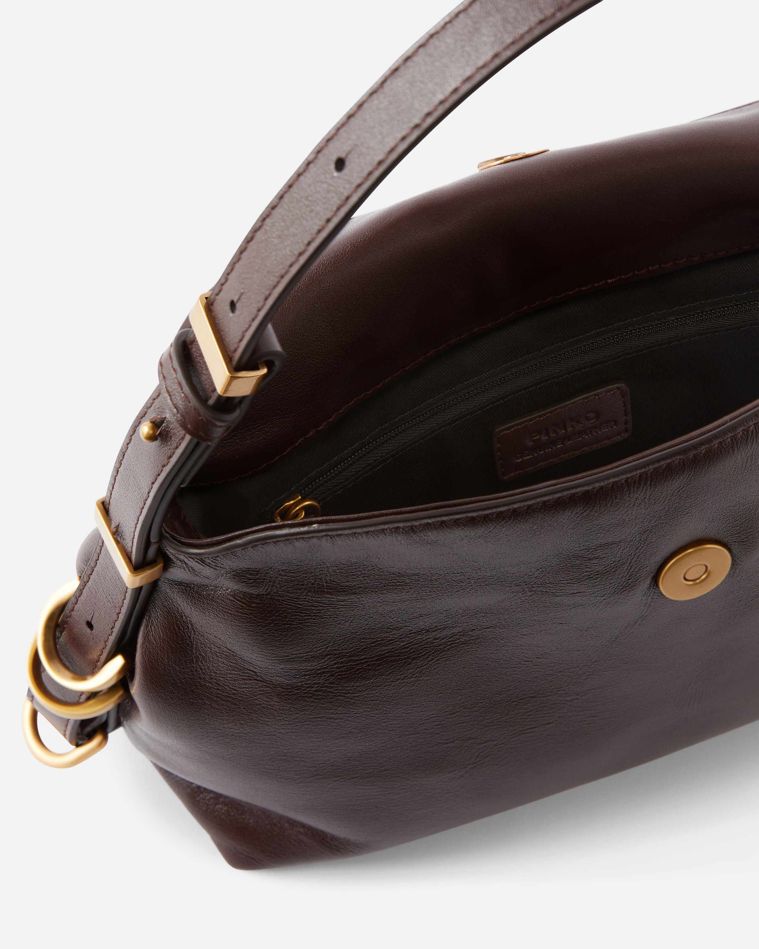 Pinko Saddle Baguette Small Shoulder Bag In Burgundy