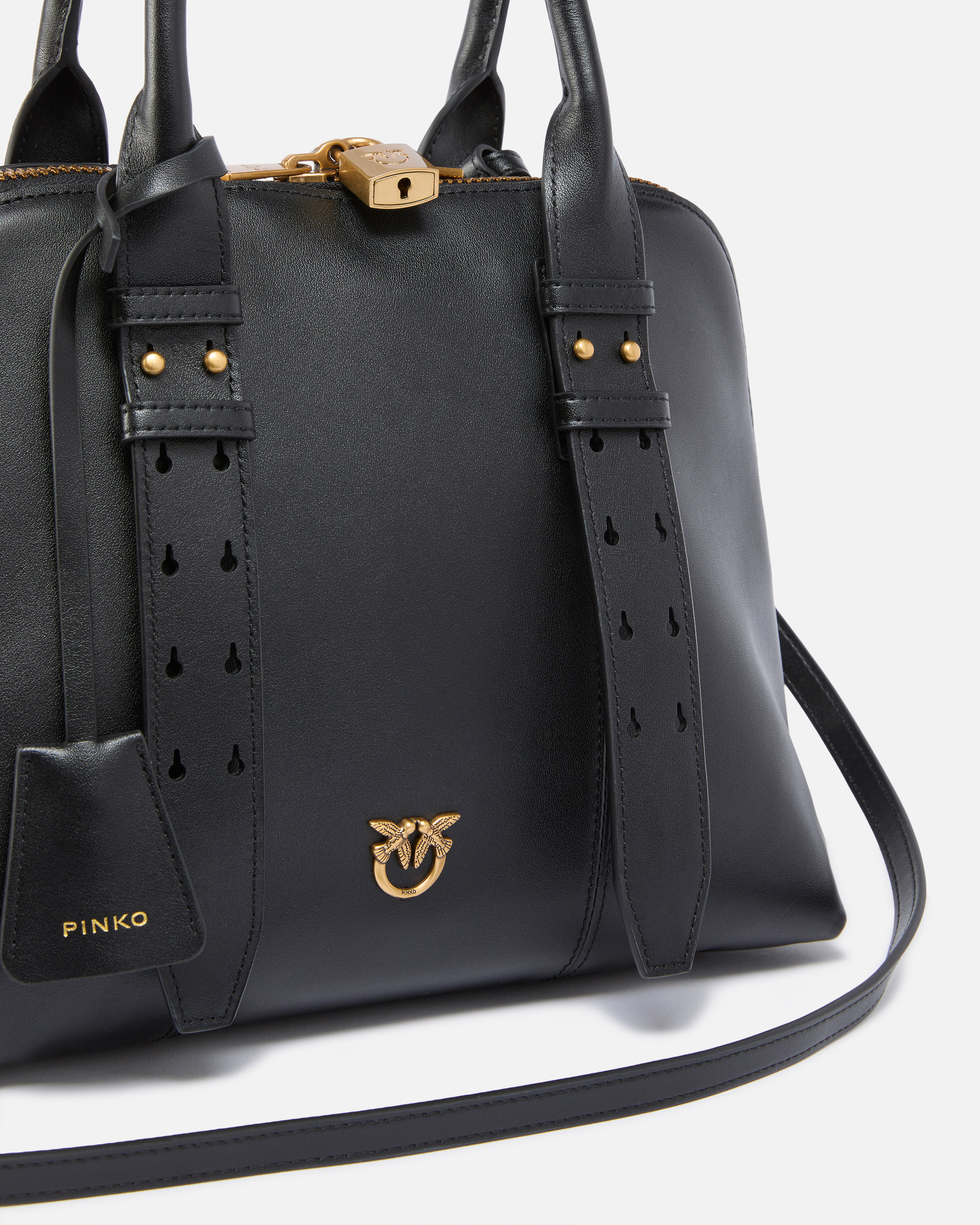 Pinko Escape Bag Medium Leather Handbag In Multi