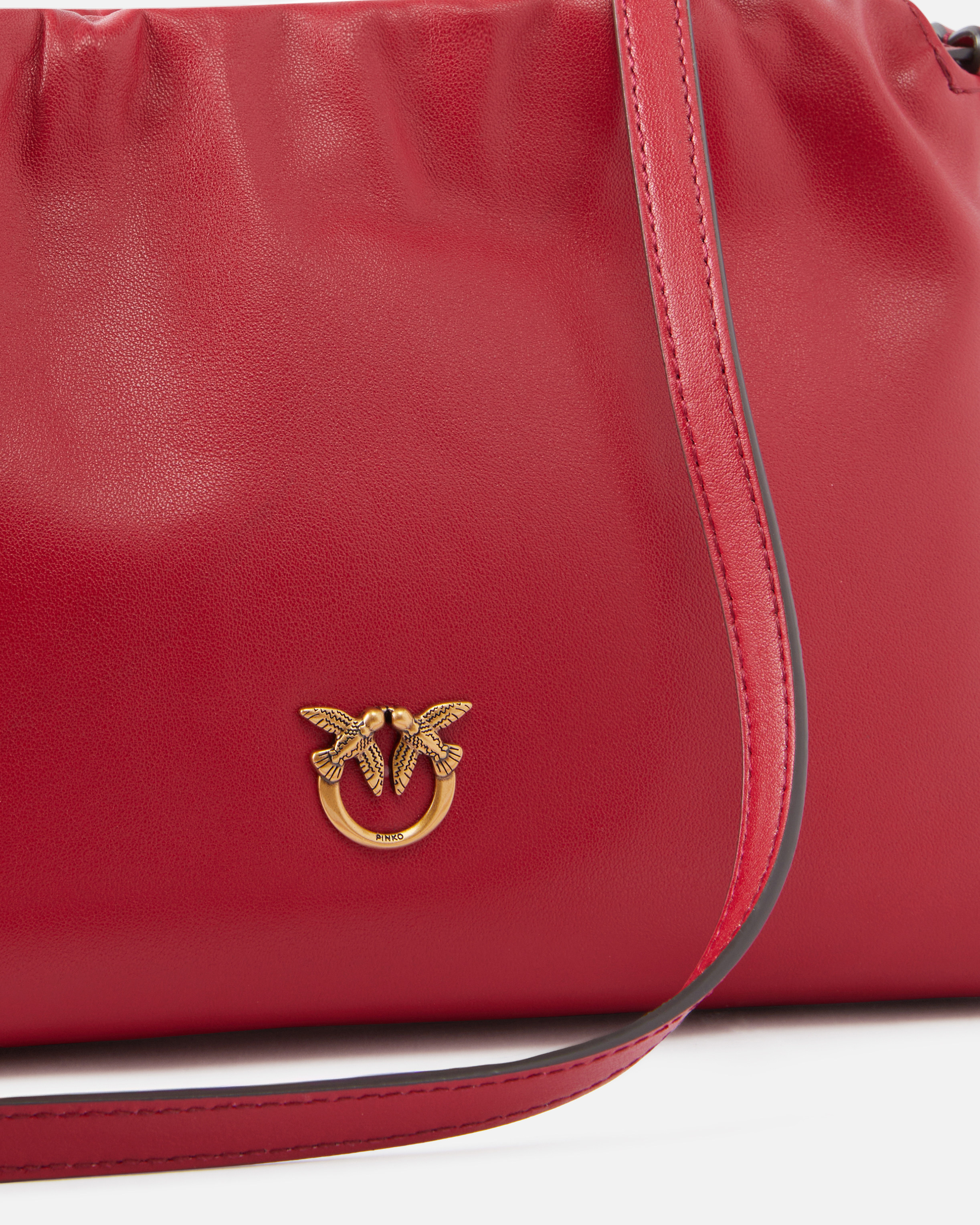 Pinko Drawstring Leather Shoulder Bag