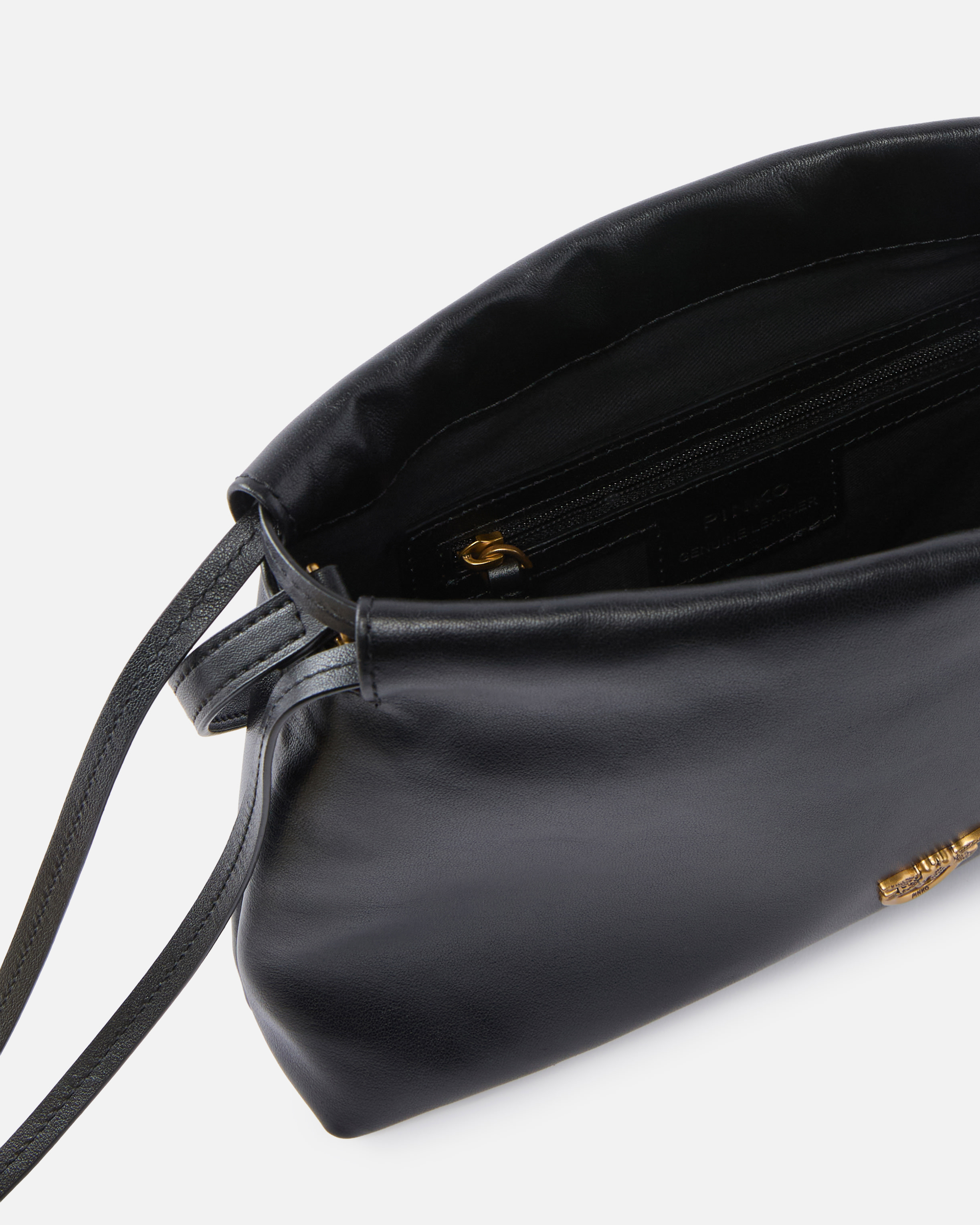 Pinko Small Lather Shoulder Bag With Drawstring In Multi
