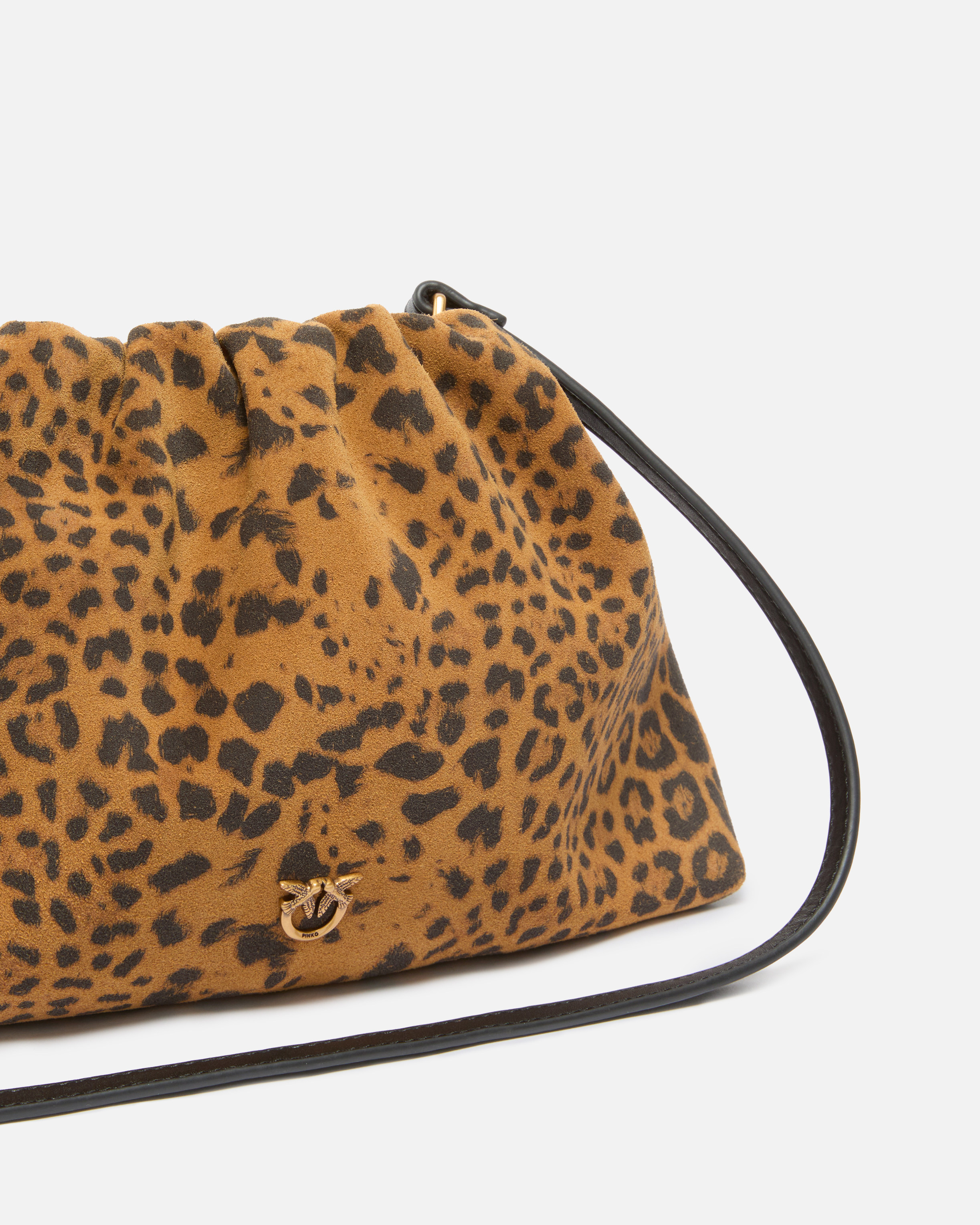 Pinko Mini Clutch In Animal Print Suede