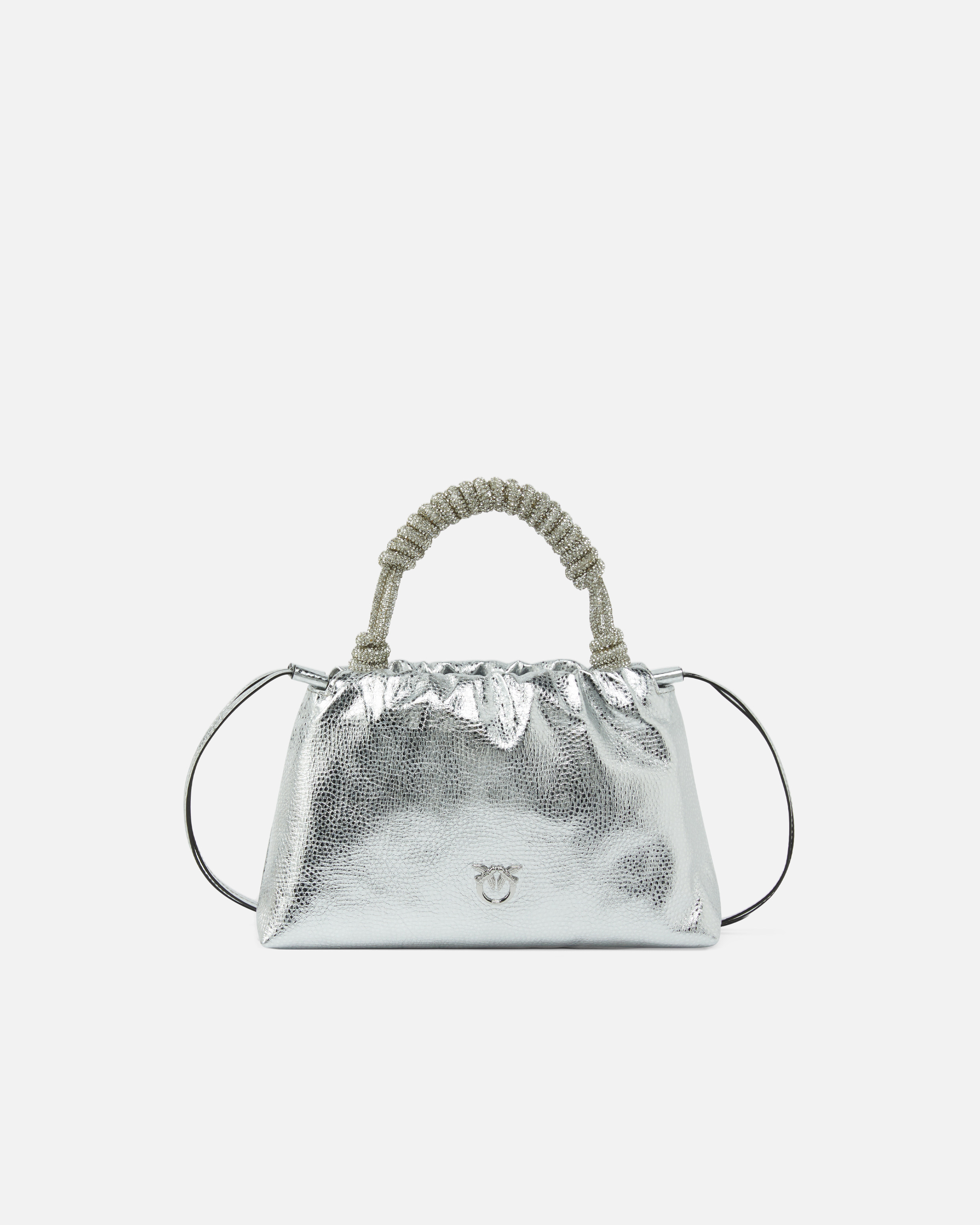 Pinko Laminated Mini Clutch With Braided Handle