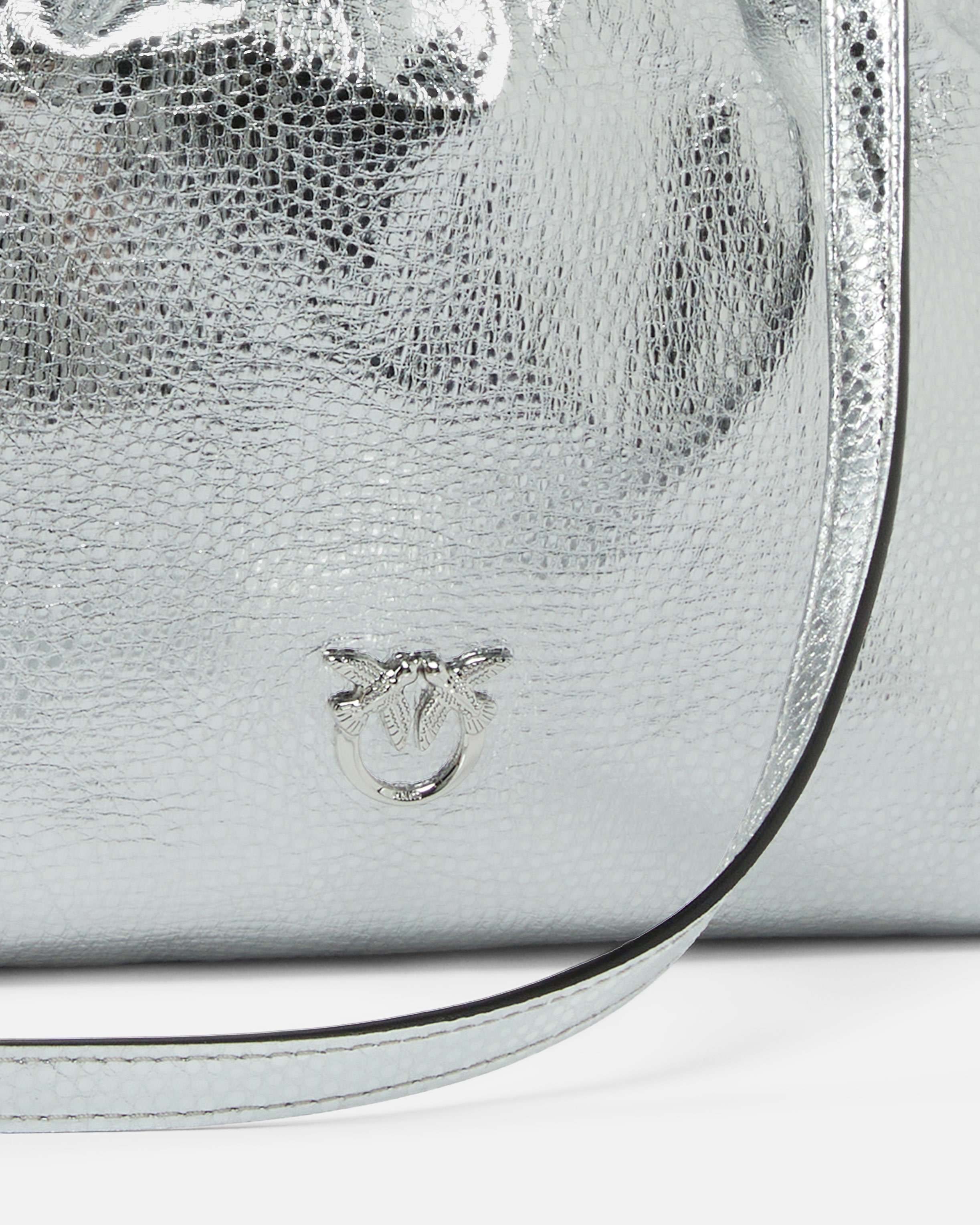 Pinko Laminated Mini Clutch With Braided Handle