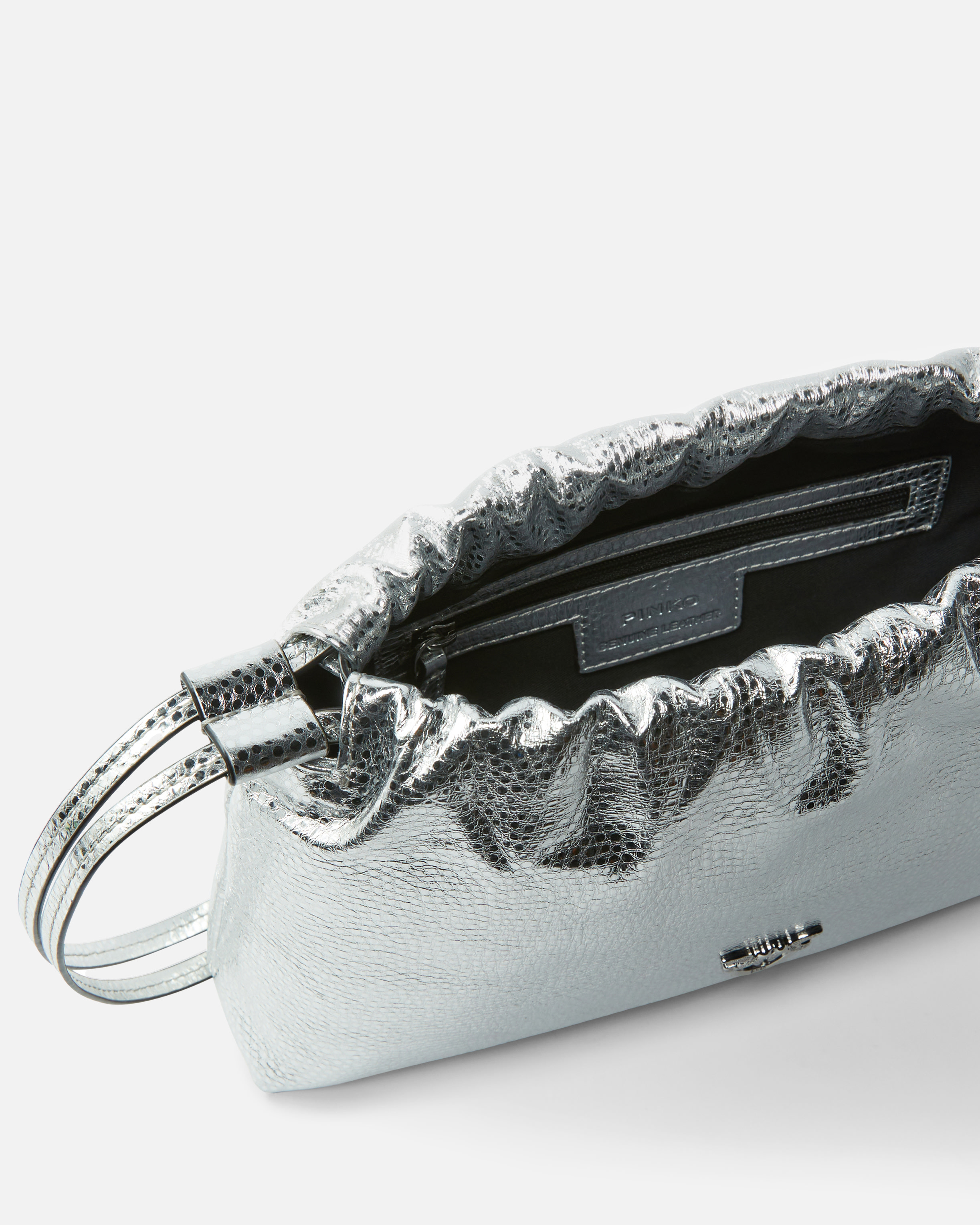 Pinko Laminated Mini Clutch With Braided Handle