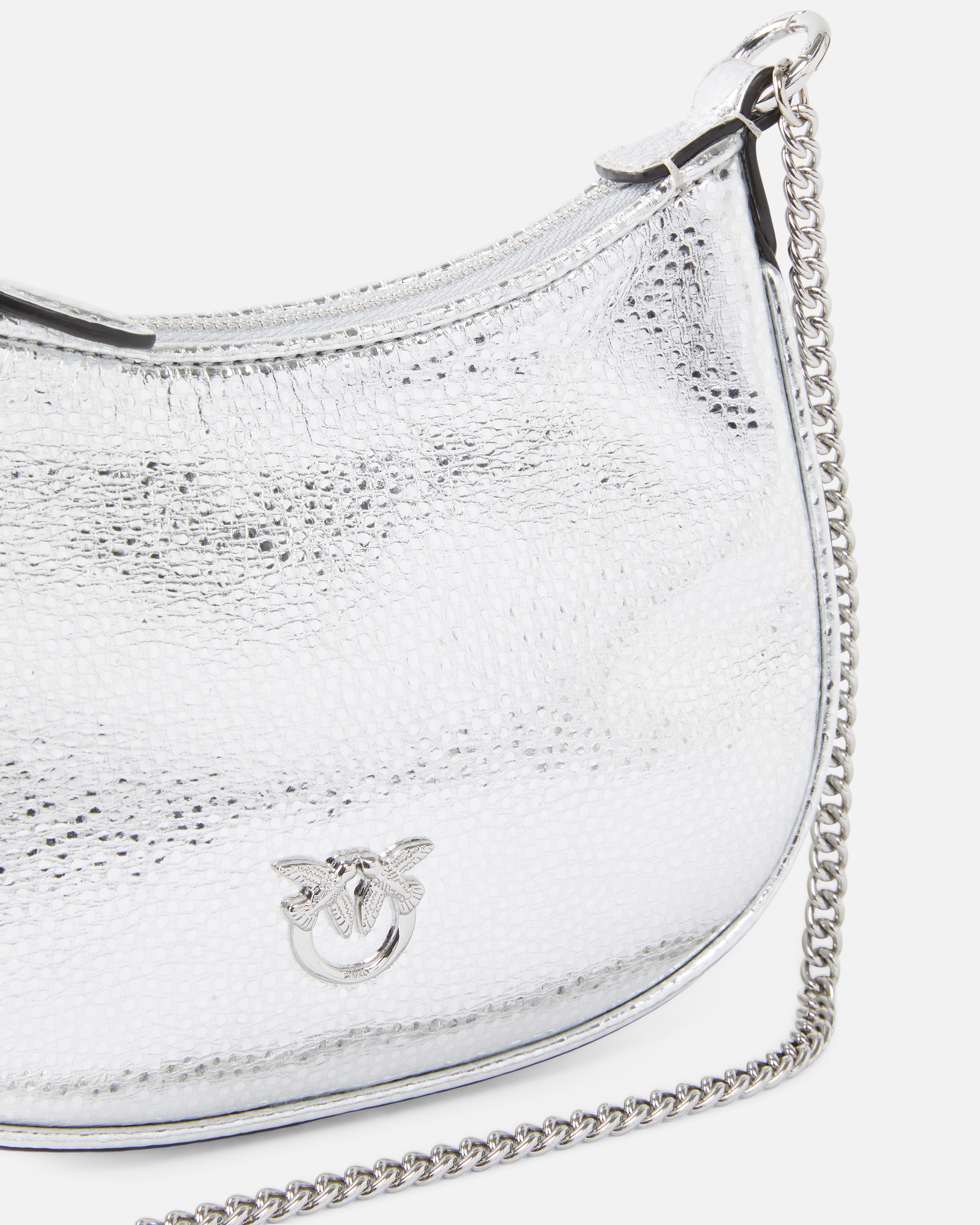 Pinko Half Moon Baby C With Laminated Tumbled Leather Handle