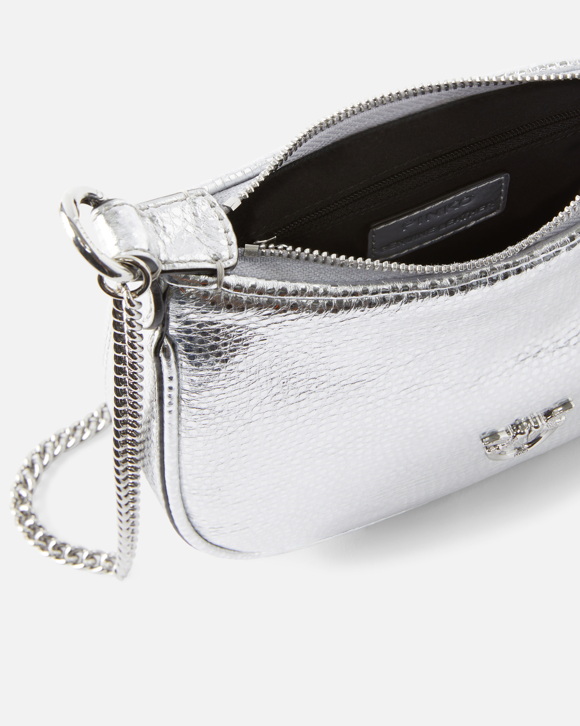Pinko Half Moon Baby C With Laminated Tumbled Leather Handle