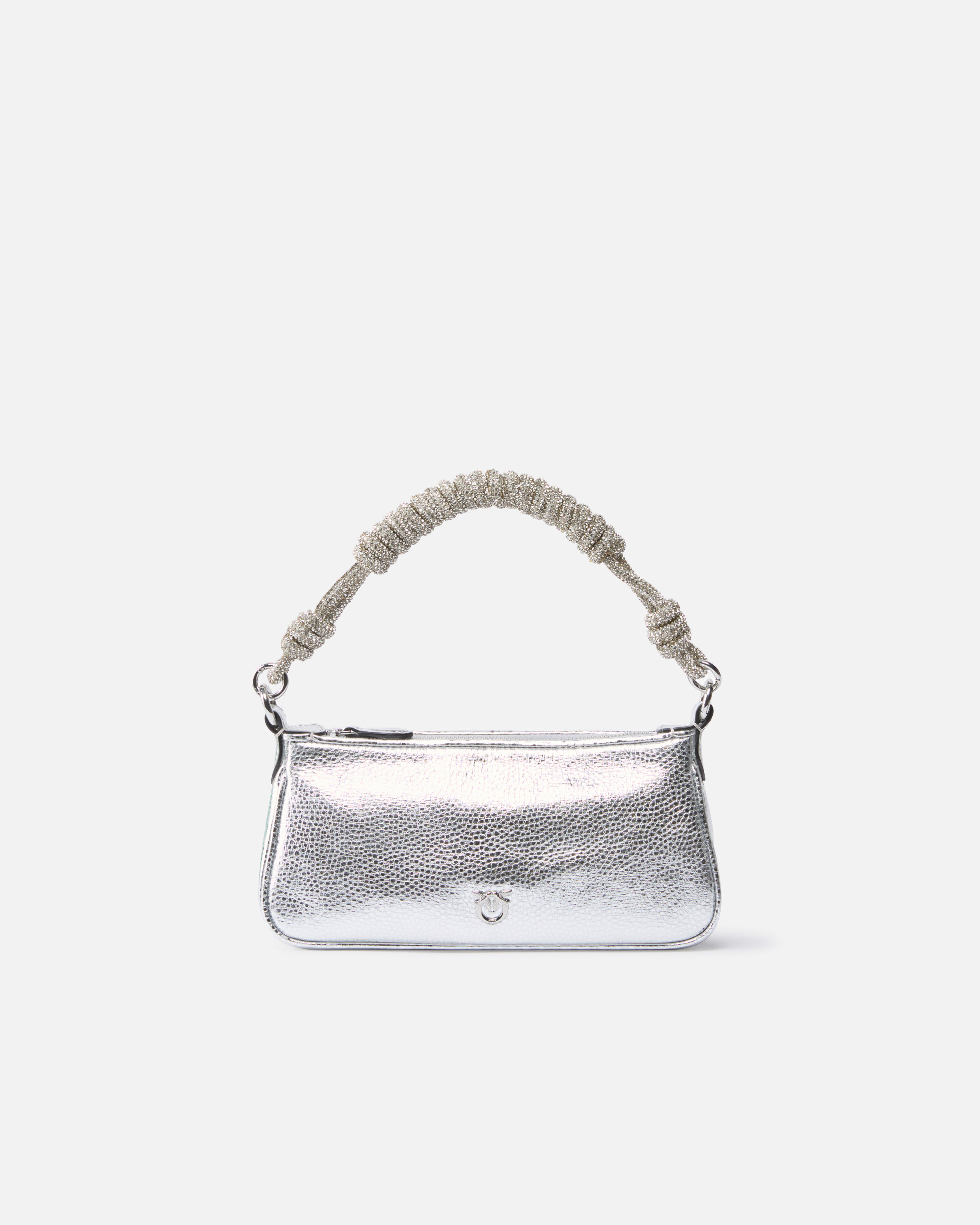 Pinko Half Moon Baguette Mini C Laminated Tumbled Leather