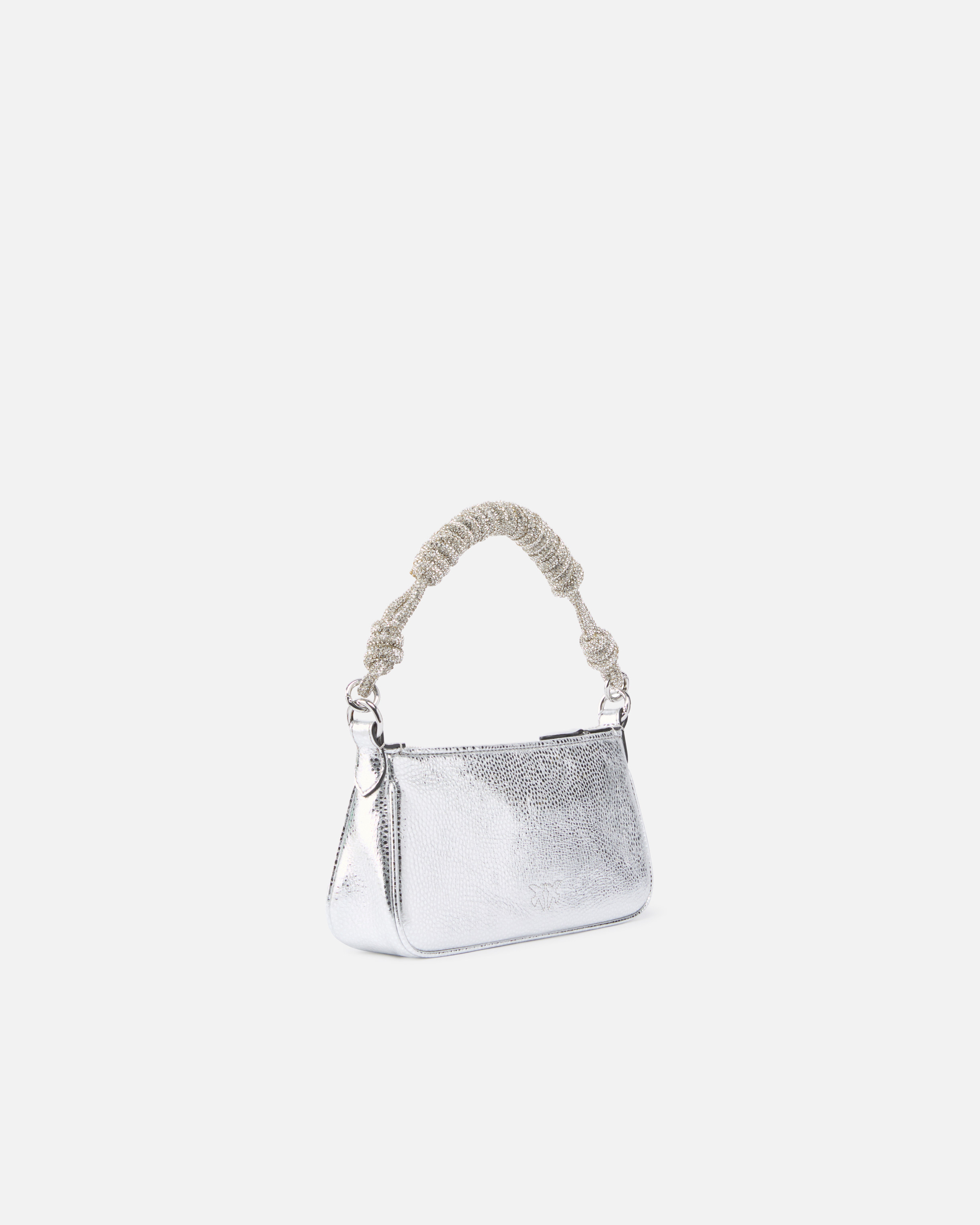 Pinko Half Moon Baguette Mini C Laminated Tumbled Leather