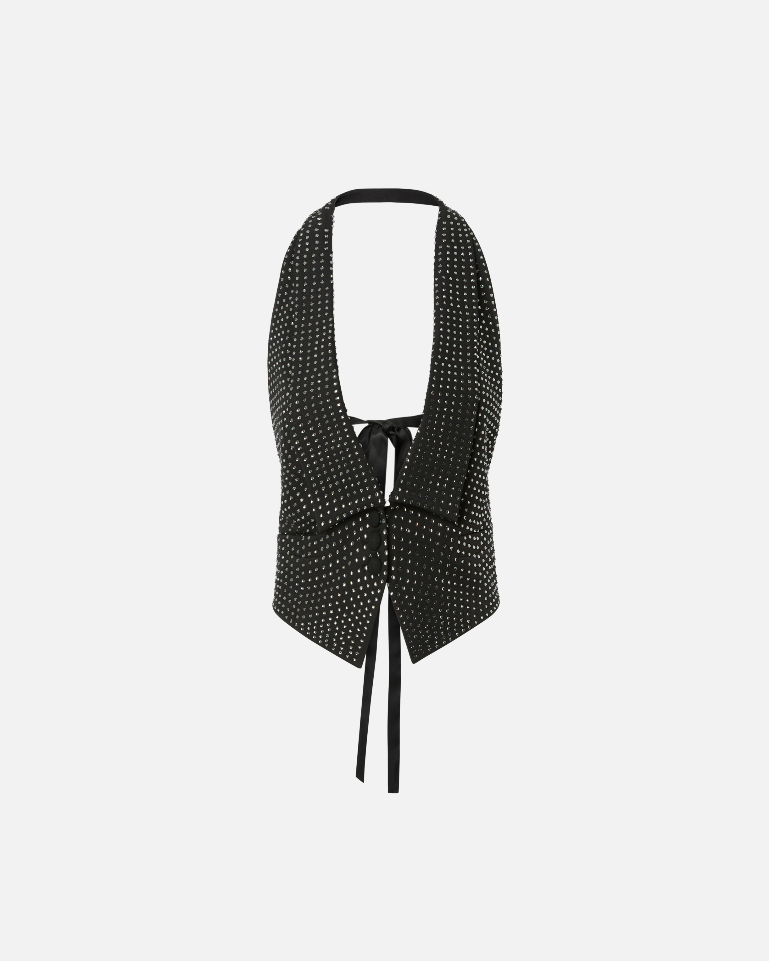 Pinko Vest With Rhinestones And Open Back