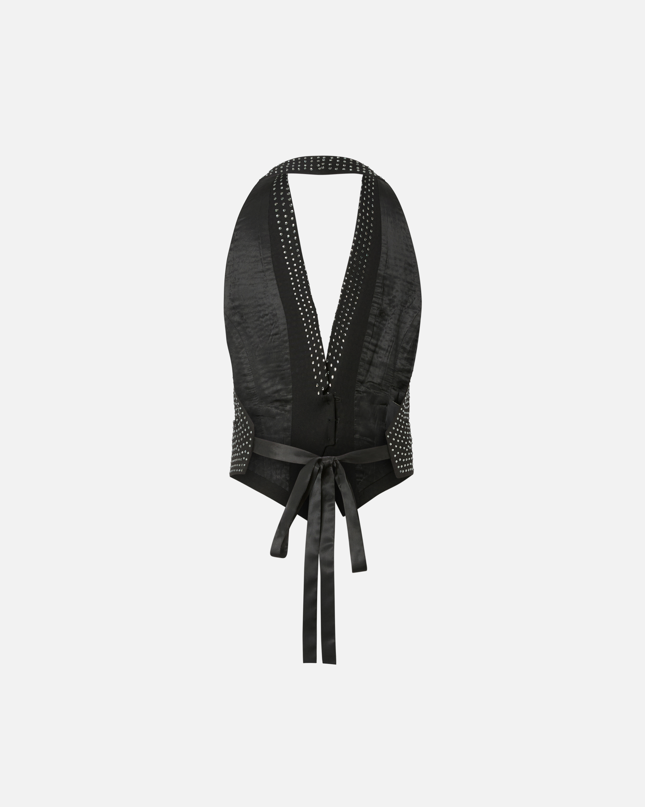 Pinko Vest With Rhinestones And Open Back