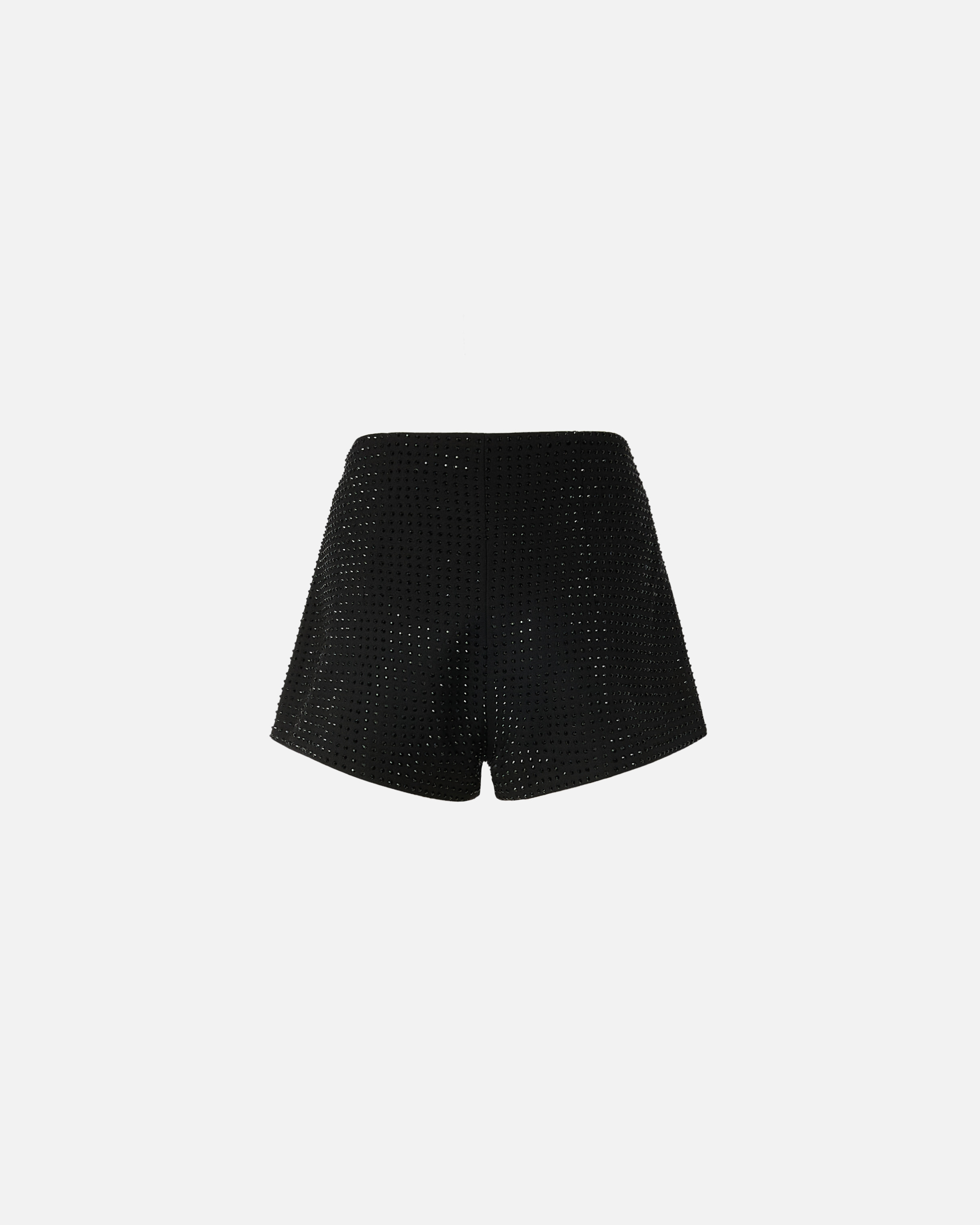 Pinko Fully Rhinestoned High-waist Shorts In Animal Print