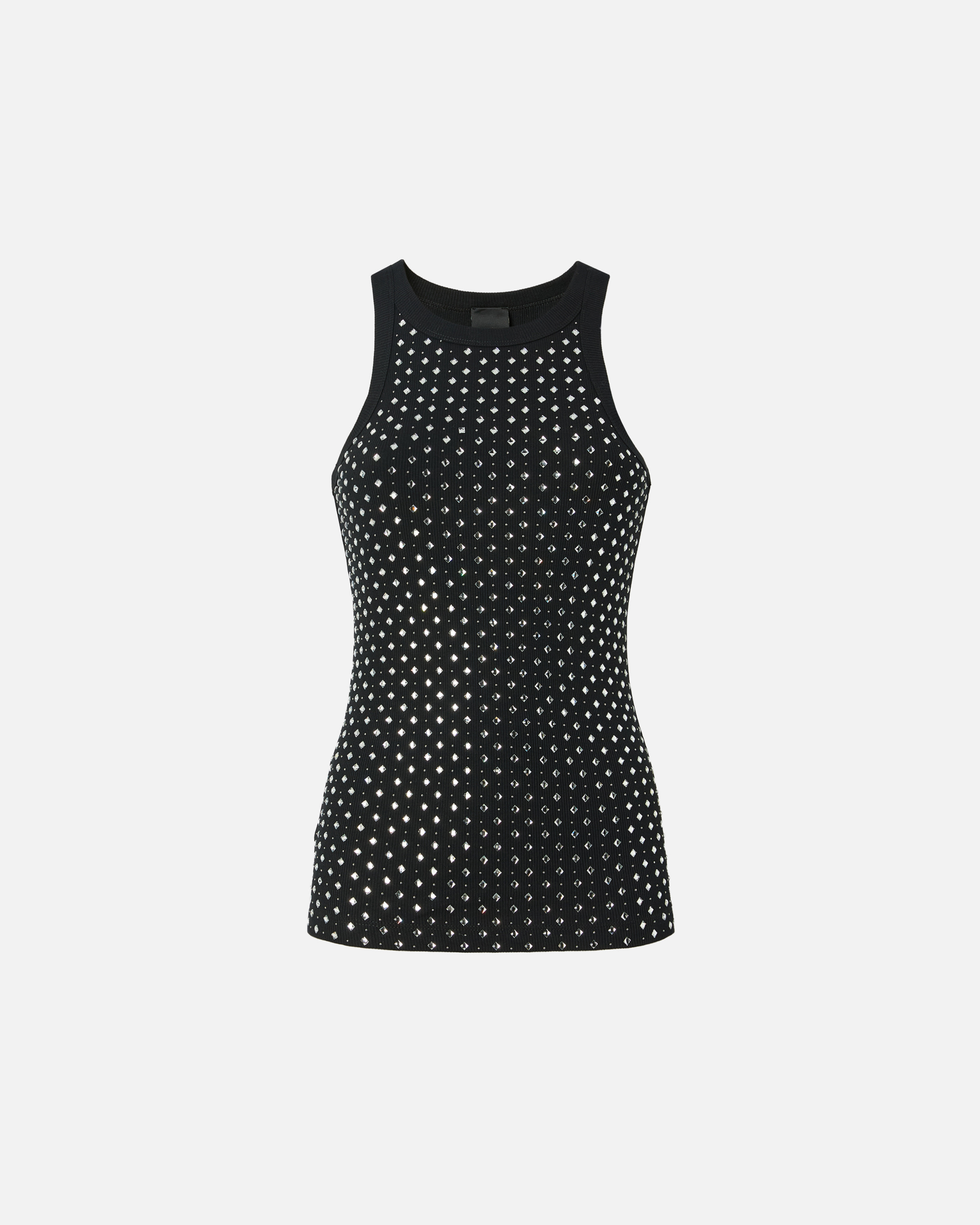 Pinko Tank Top With Rhinestones And Studs In Black