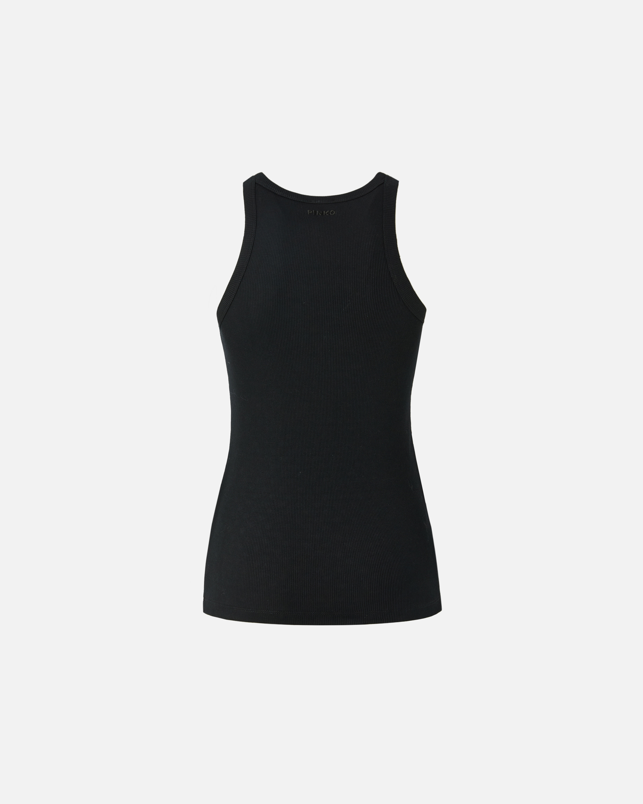 Pinko Tank Top With Rhinestones And Studs In Black