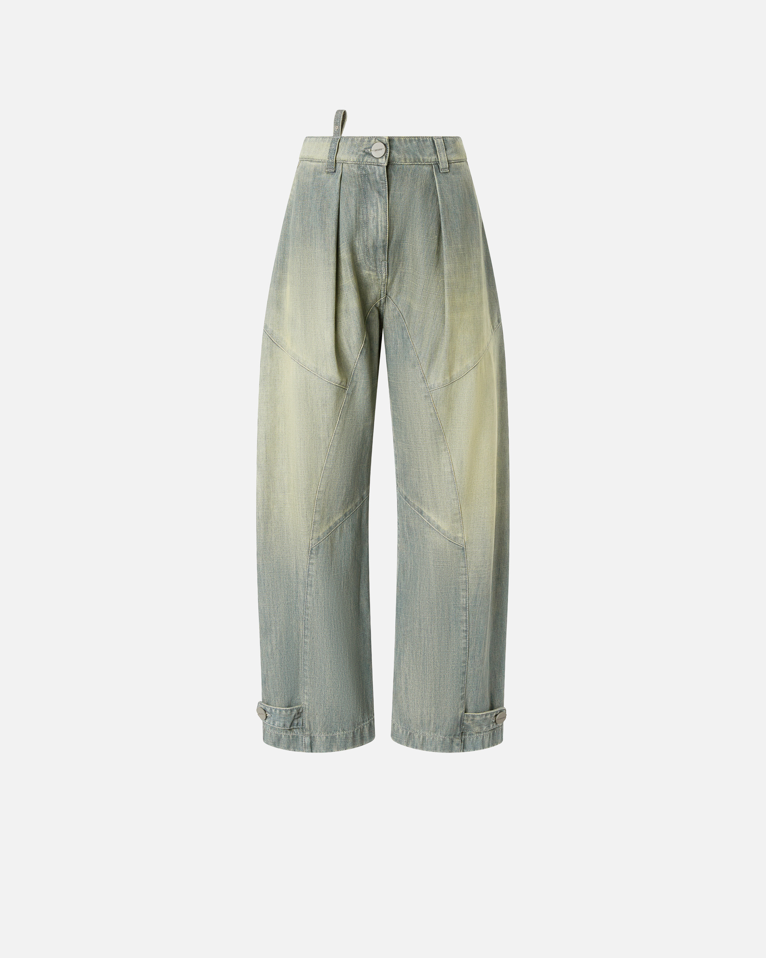 Pinko Vintage Denim P-pants Jeans With Balloon Leg In Light Vintage Wash