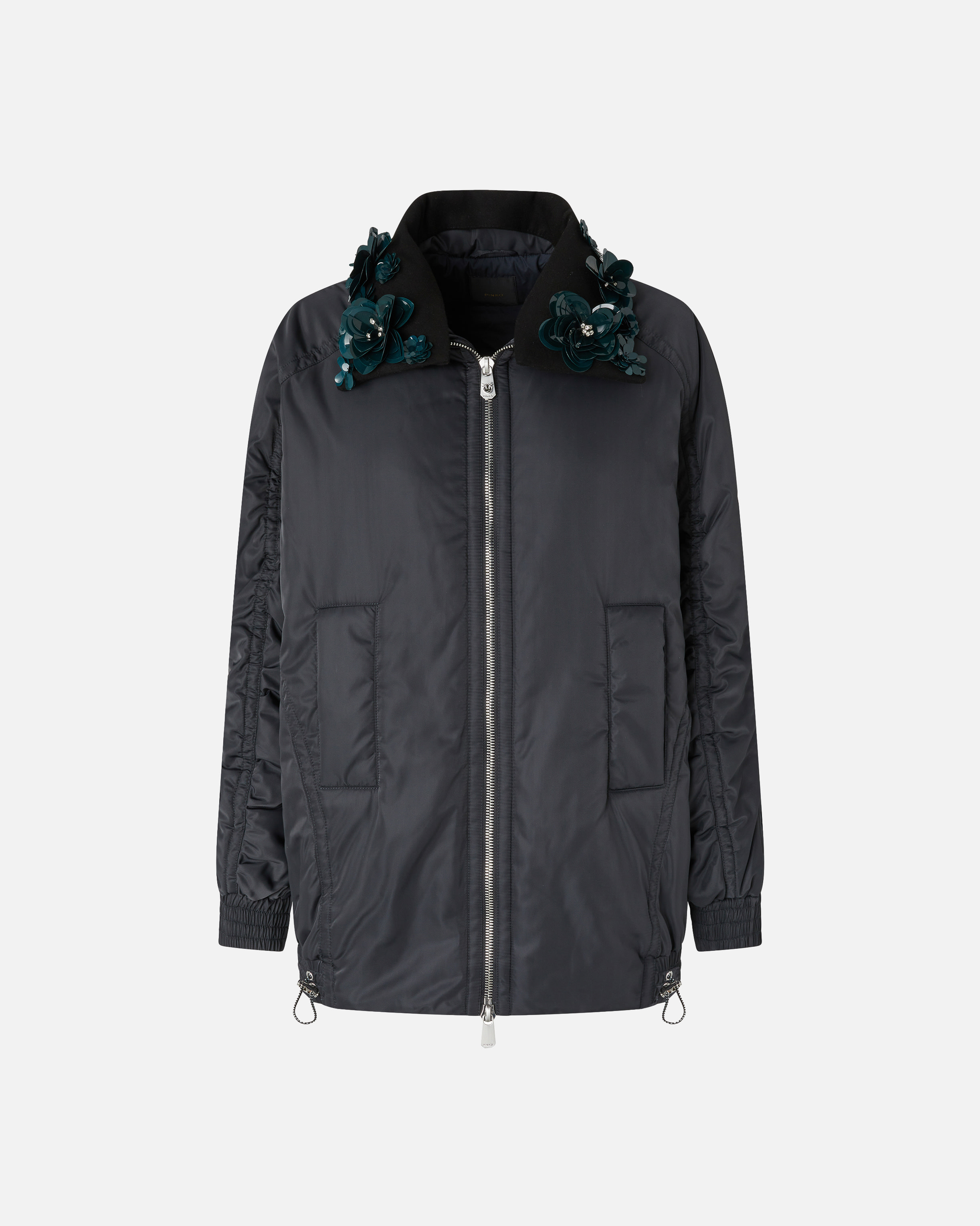 Pinko Long-sleeved Cotton Jacket In Black