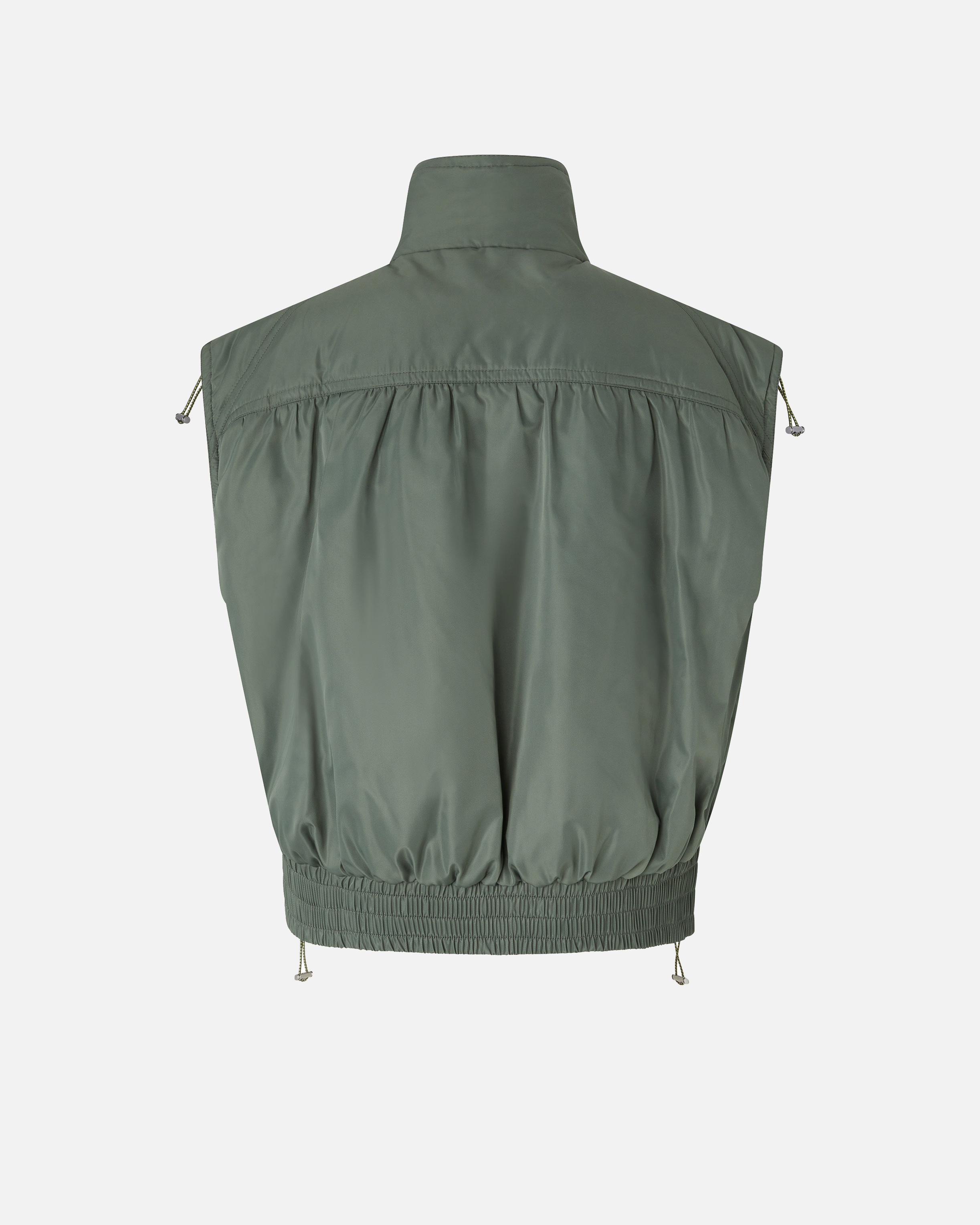 Pinko Technical Fabric Down Vest In Green