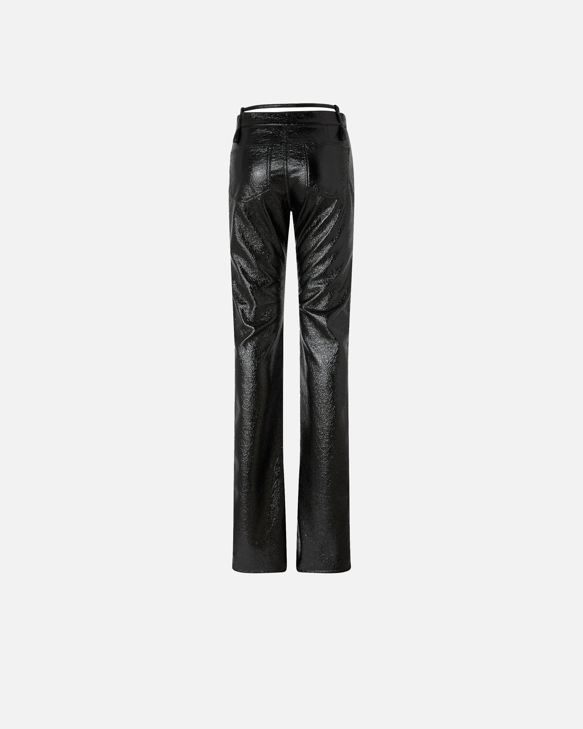 Pinko Rocio Trousers With Shiny Finish And Belt Loops In Black