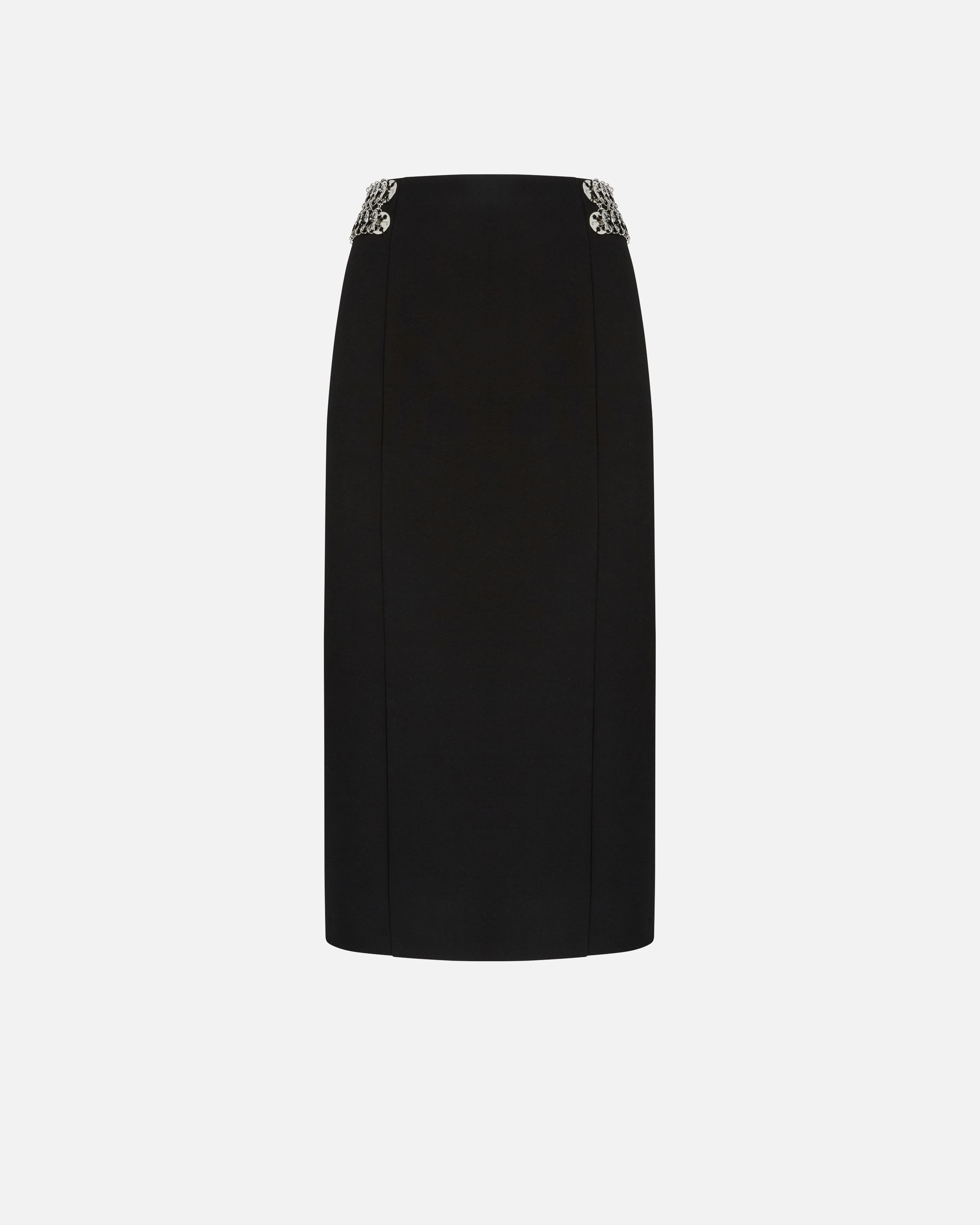 Pinko Chain-embellished Pencil Skirt In Black