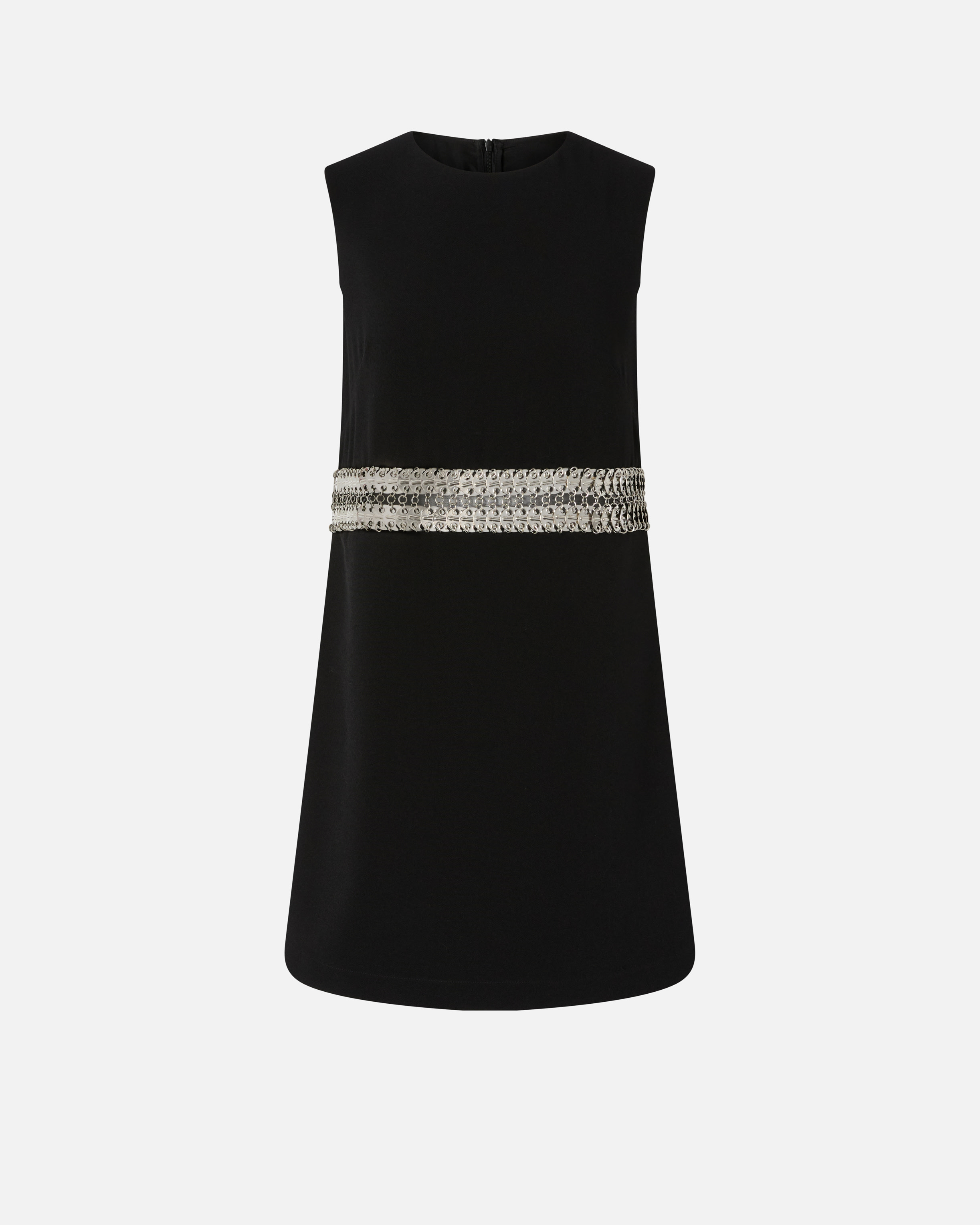 Pinko Crepe Dress With Jewel Embroidery In Black