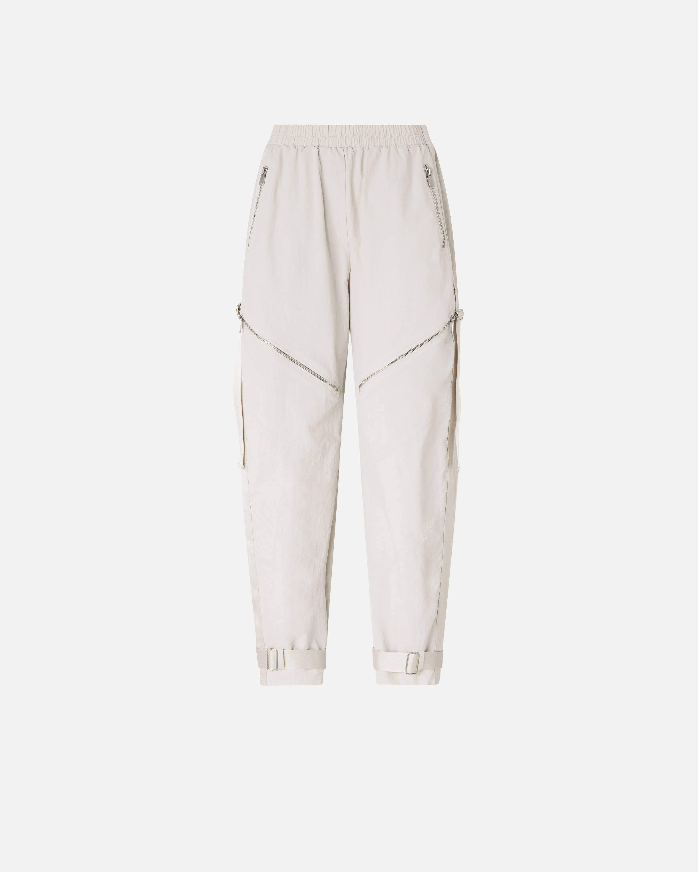 Oversize-Sporthose mit Reißverschluss - Beige, Grau - large
