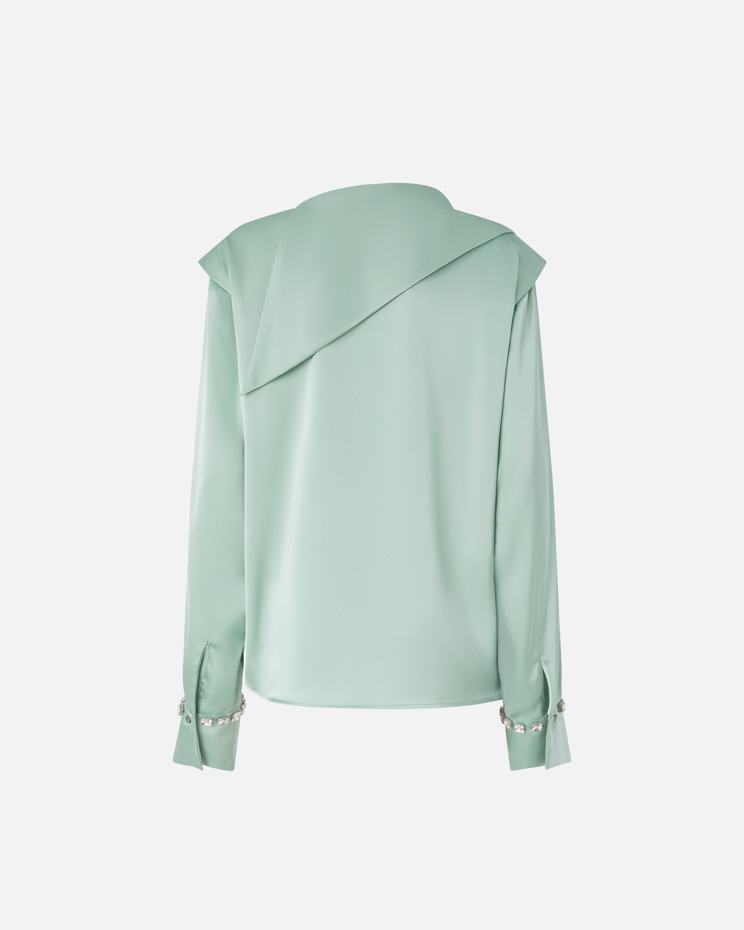 Blouse with draped collar and jewel details 5