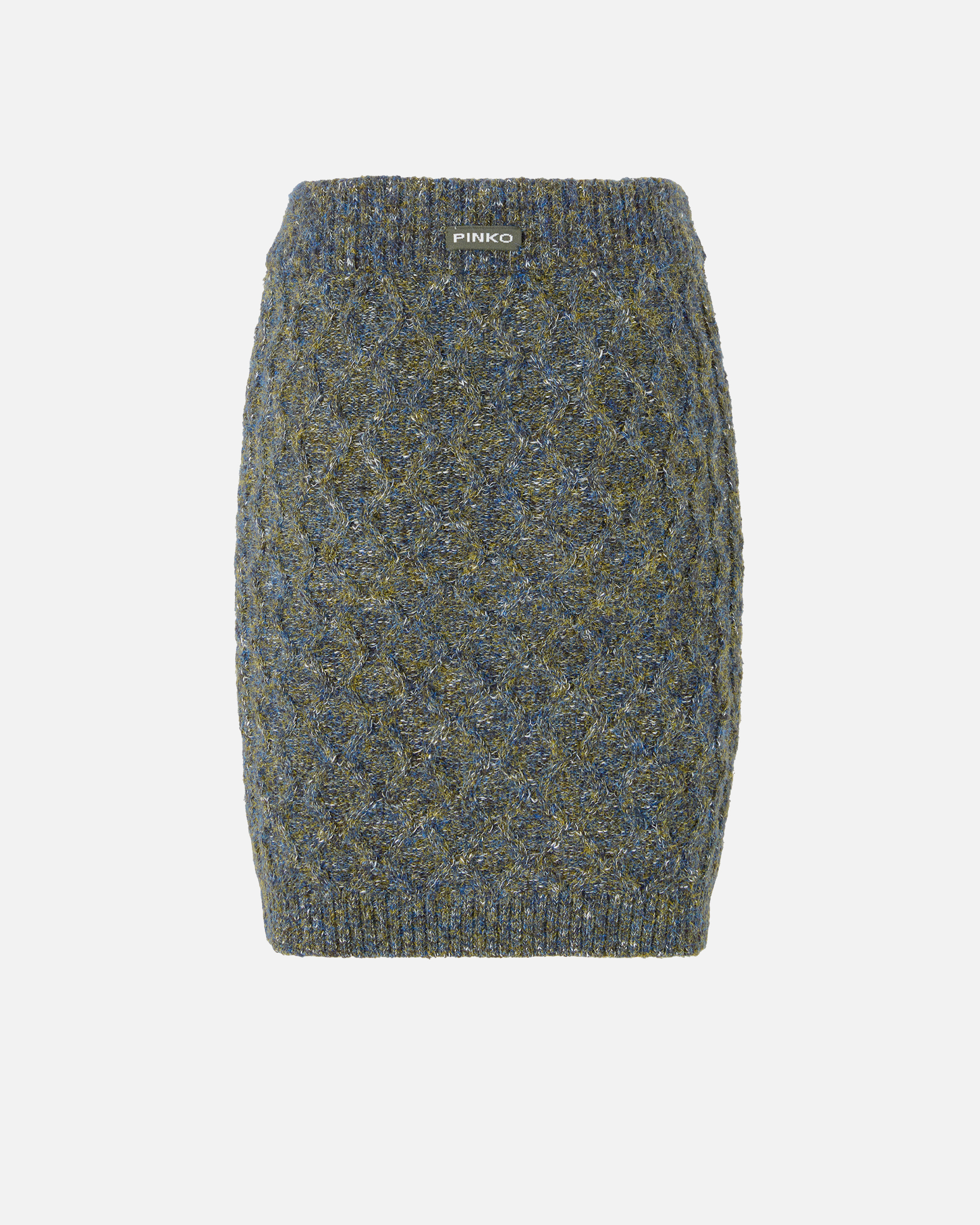 Pinko Cable-knit Embellished Mini Skirt In Multi