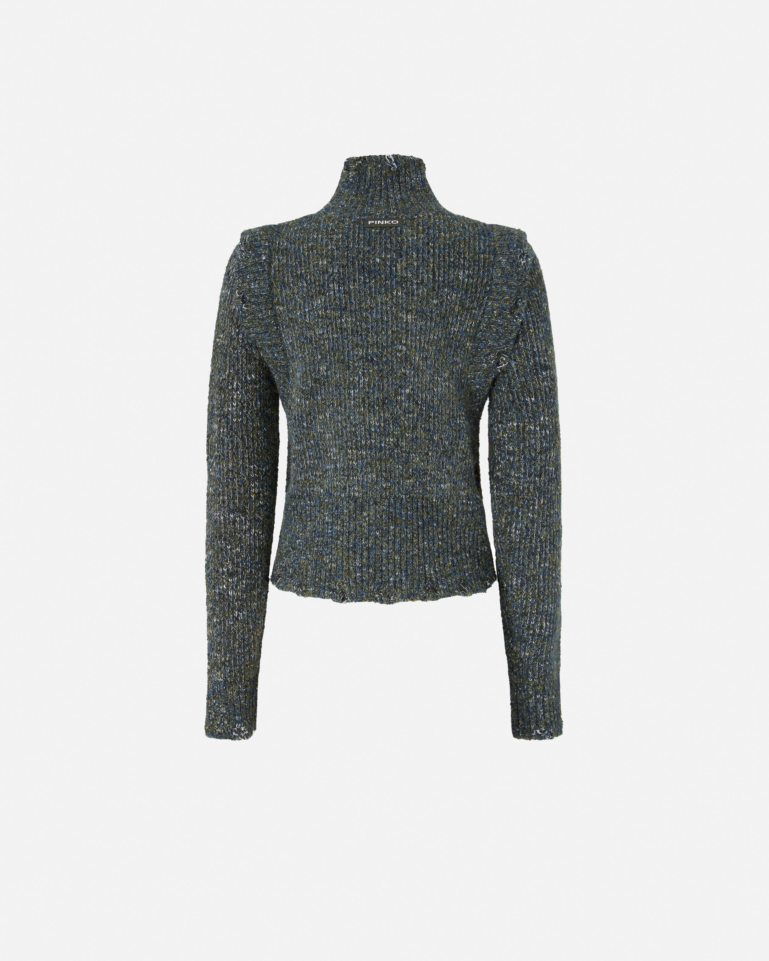 Pinko Turtleneck Sweater In Mulinè Yarn In Gray