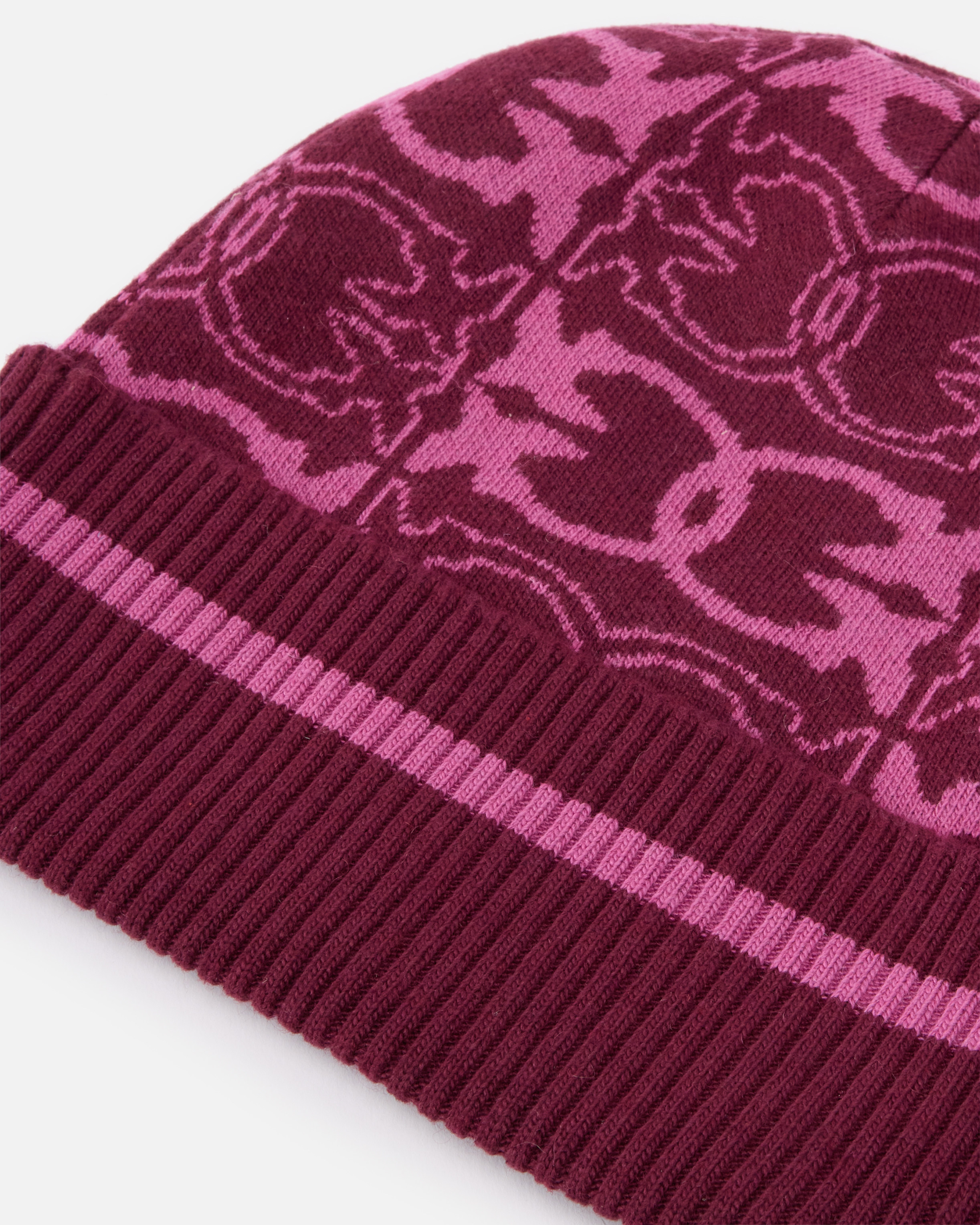 Pinko Beanie With Jacquard Logo Detail In Red