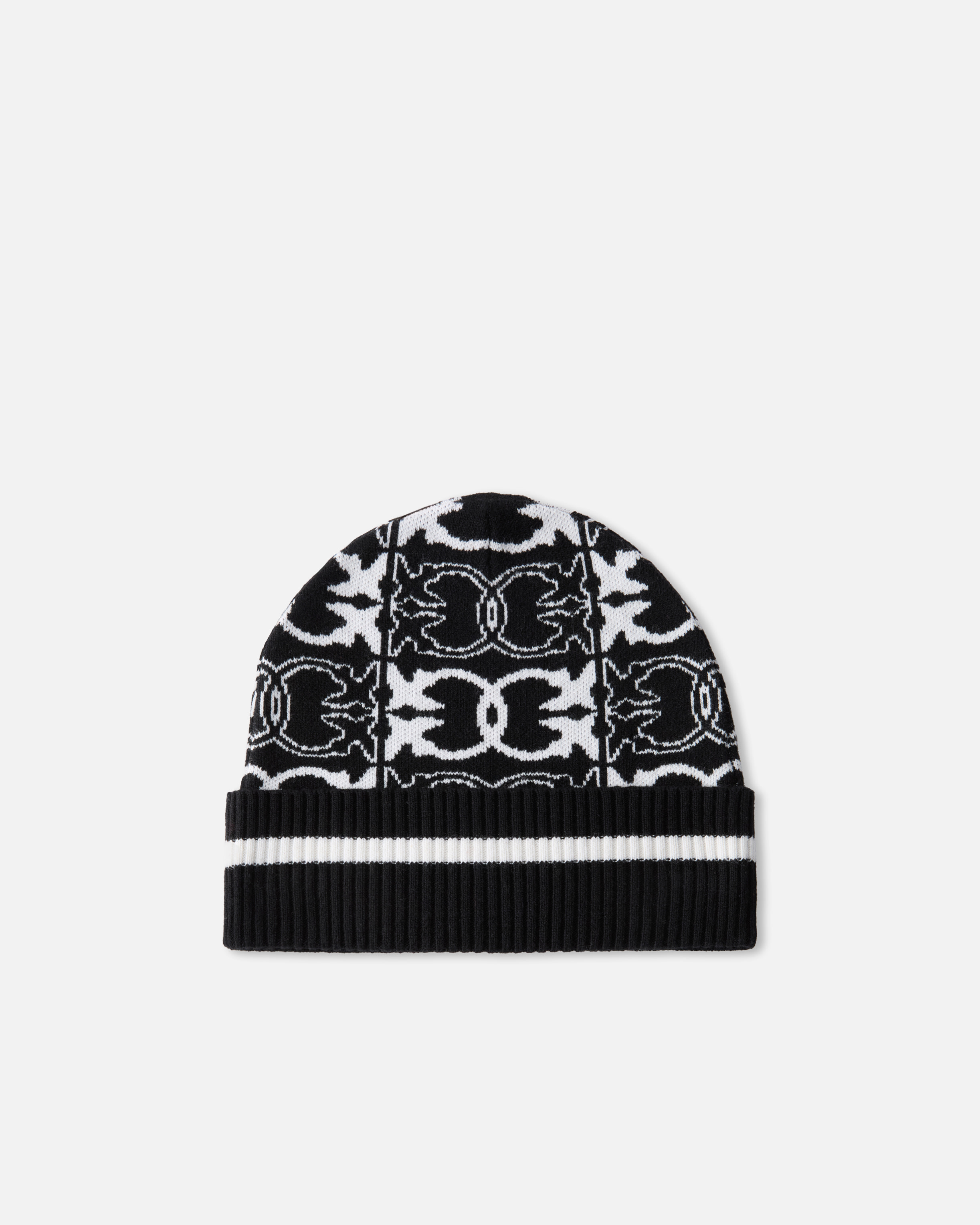 Pinko Beanie Jacquard Logo In Multi