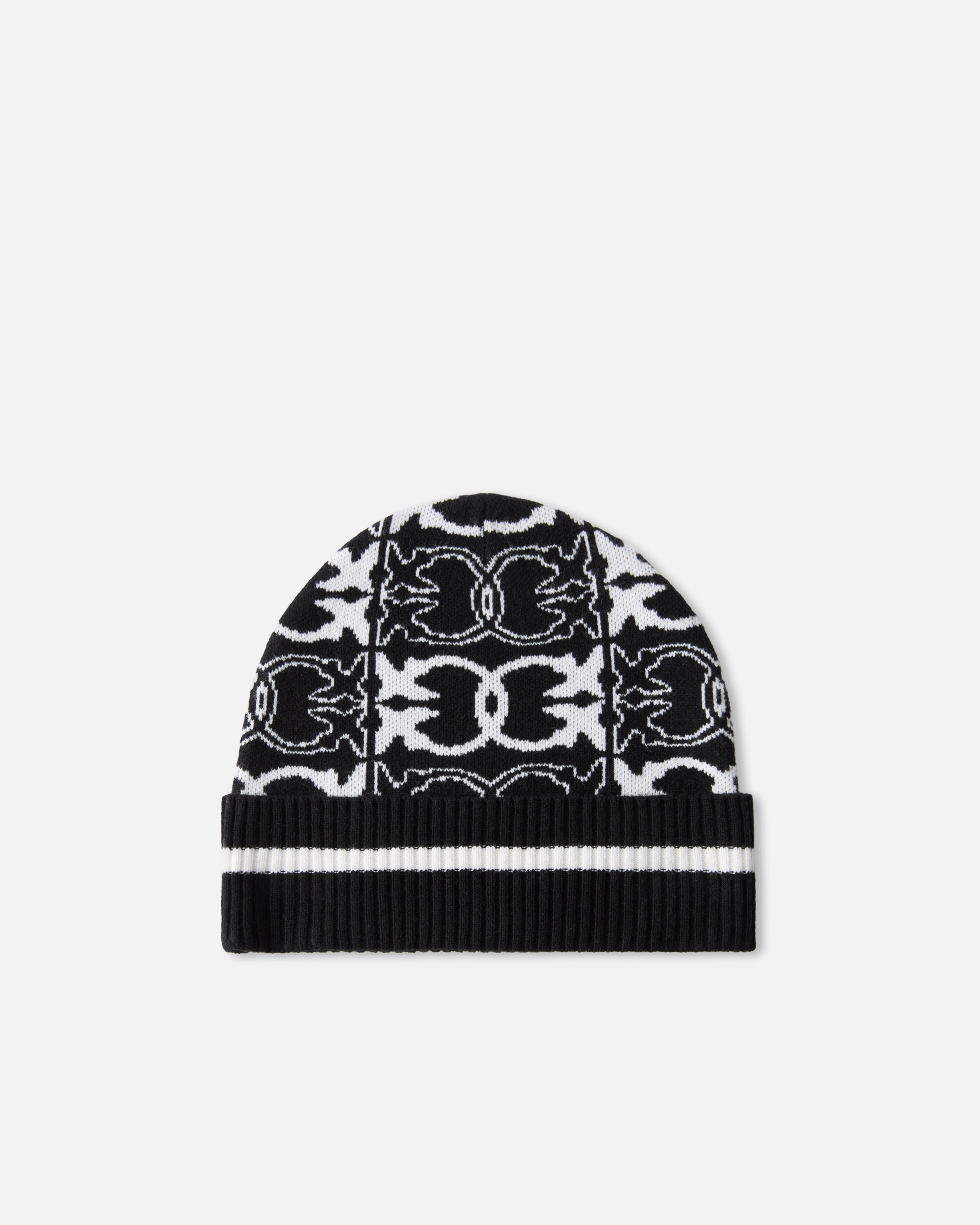 Pinko Beanie Jacquard Logo In Multi