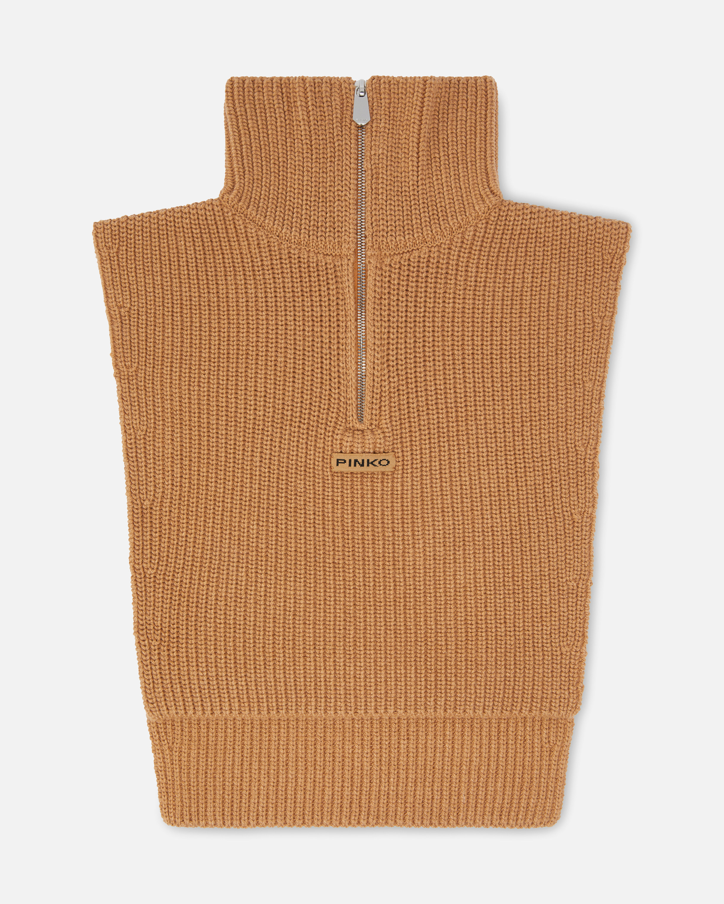 Knit neck warmer with zip - ベージュ - large | Pinko 