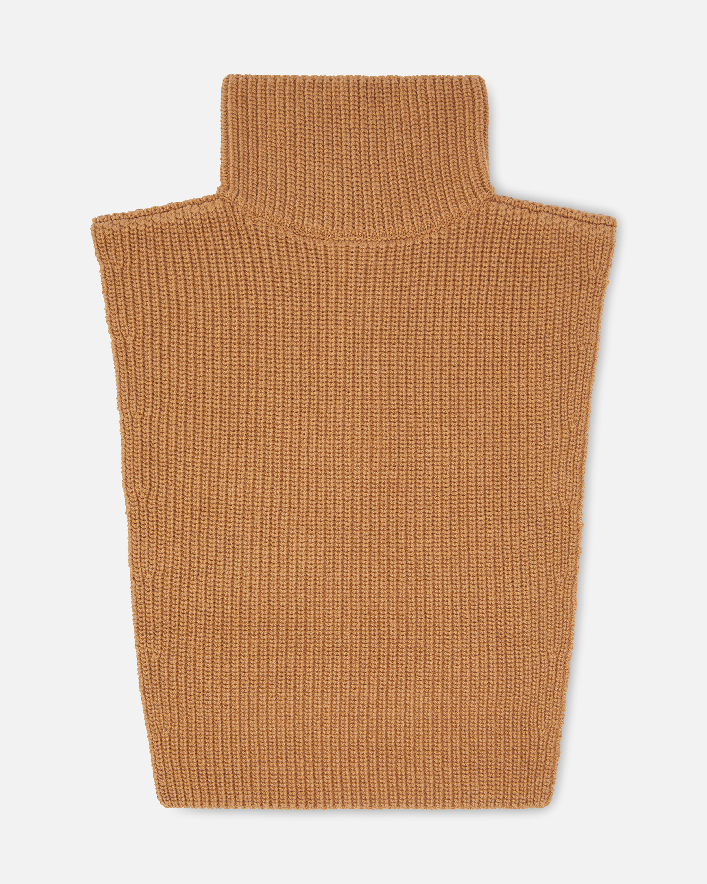 Knit neck warmer with zip - ベージュ - large