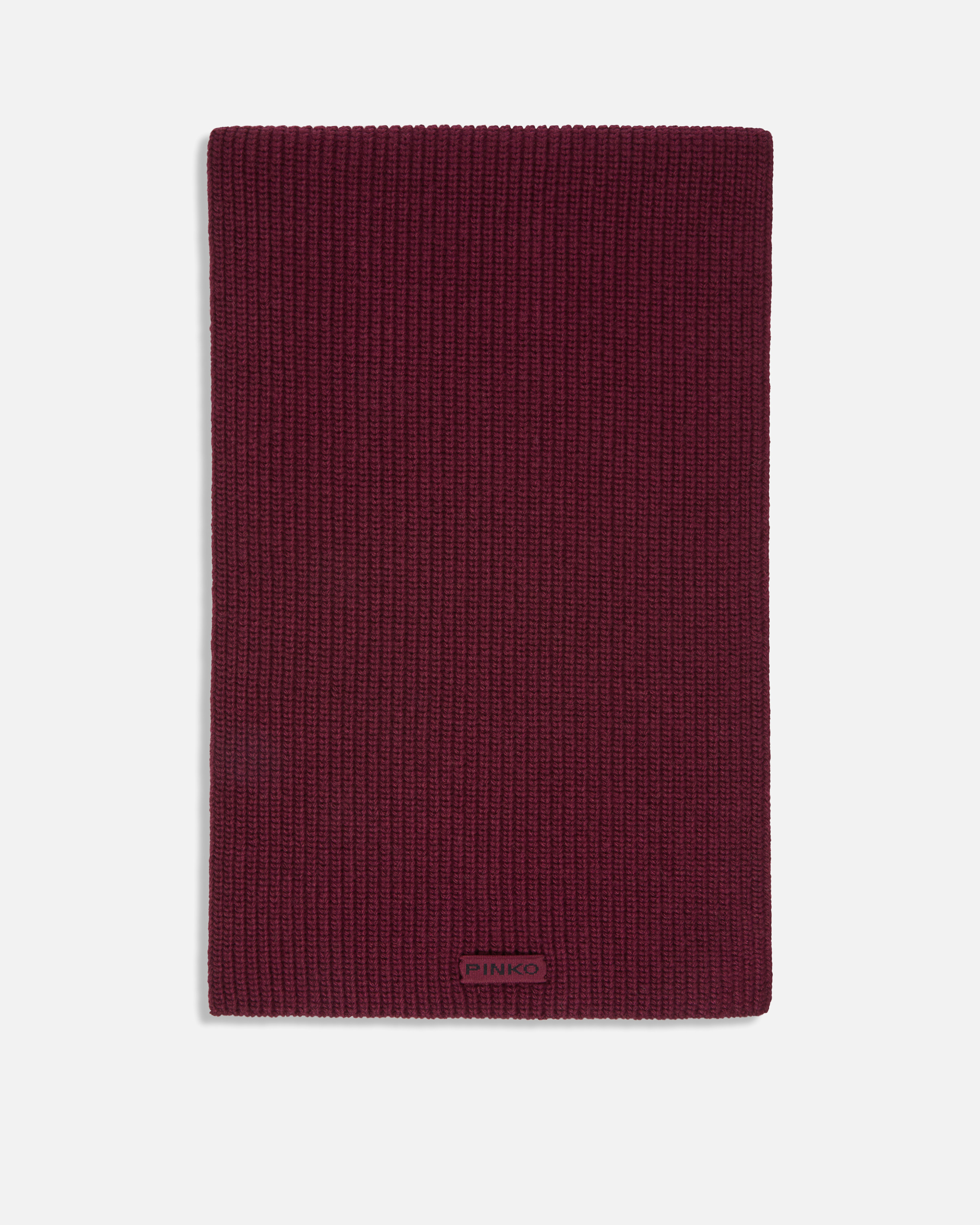 Pinko Ribbed Wool-blend Scarf In Red