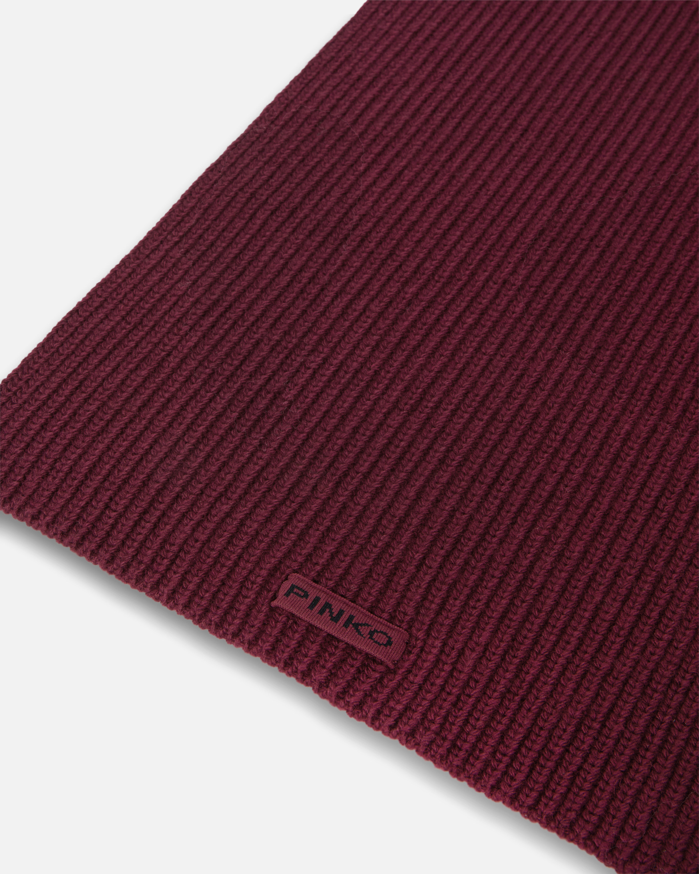 Pinko Ribbed Wool-blend Scarf In Red