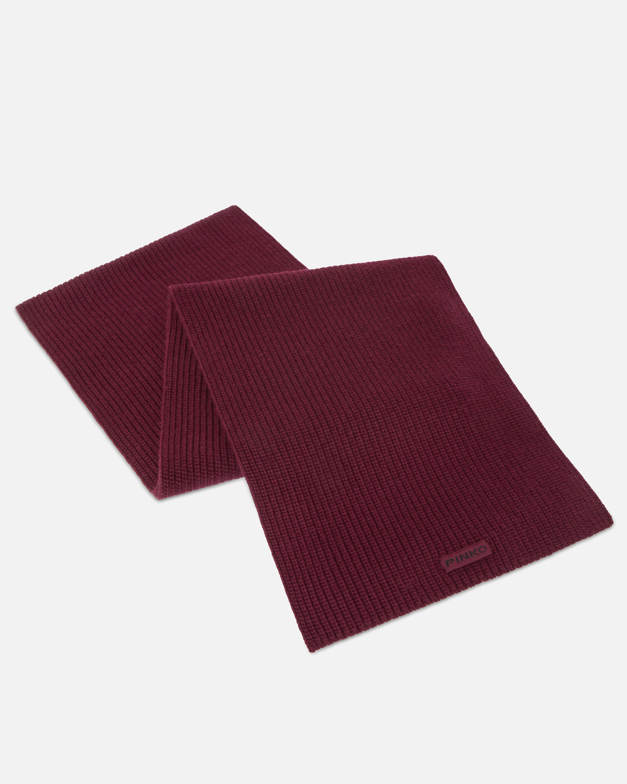 Pinko Ribbed Wool-blend Scarf In Red