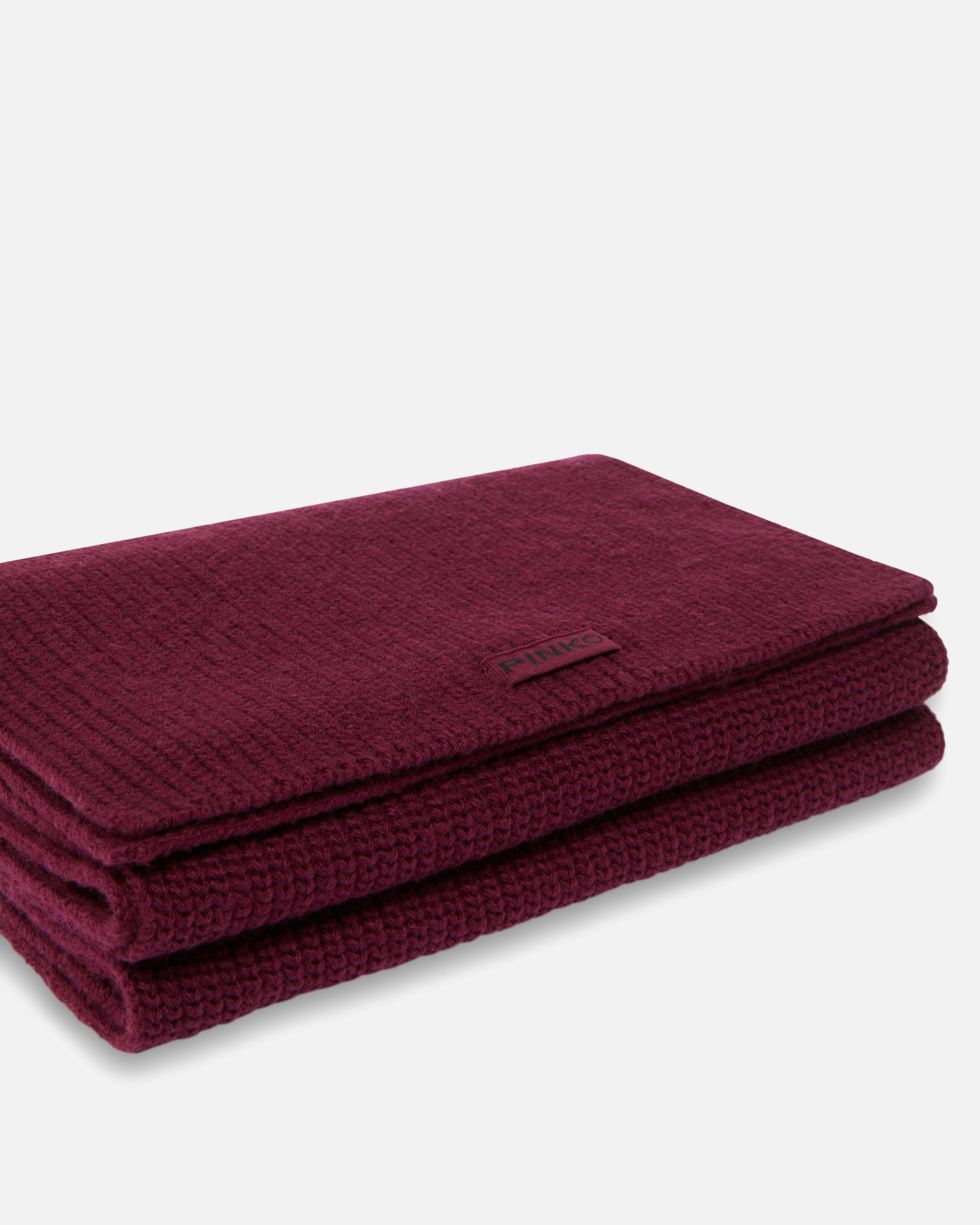 Pinko Ribbed Wool-blend Scarf In Red