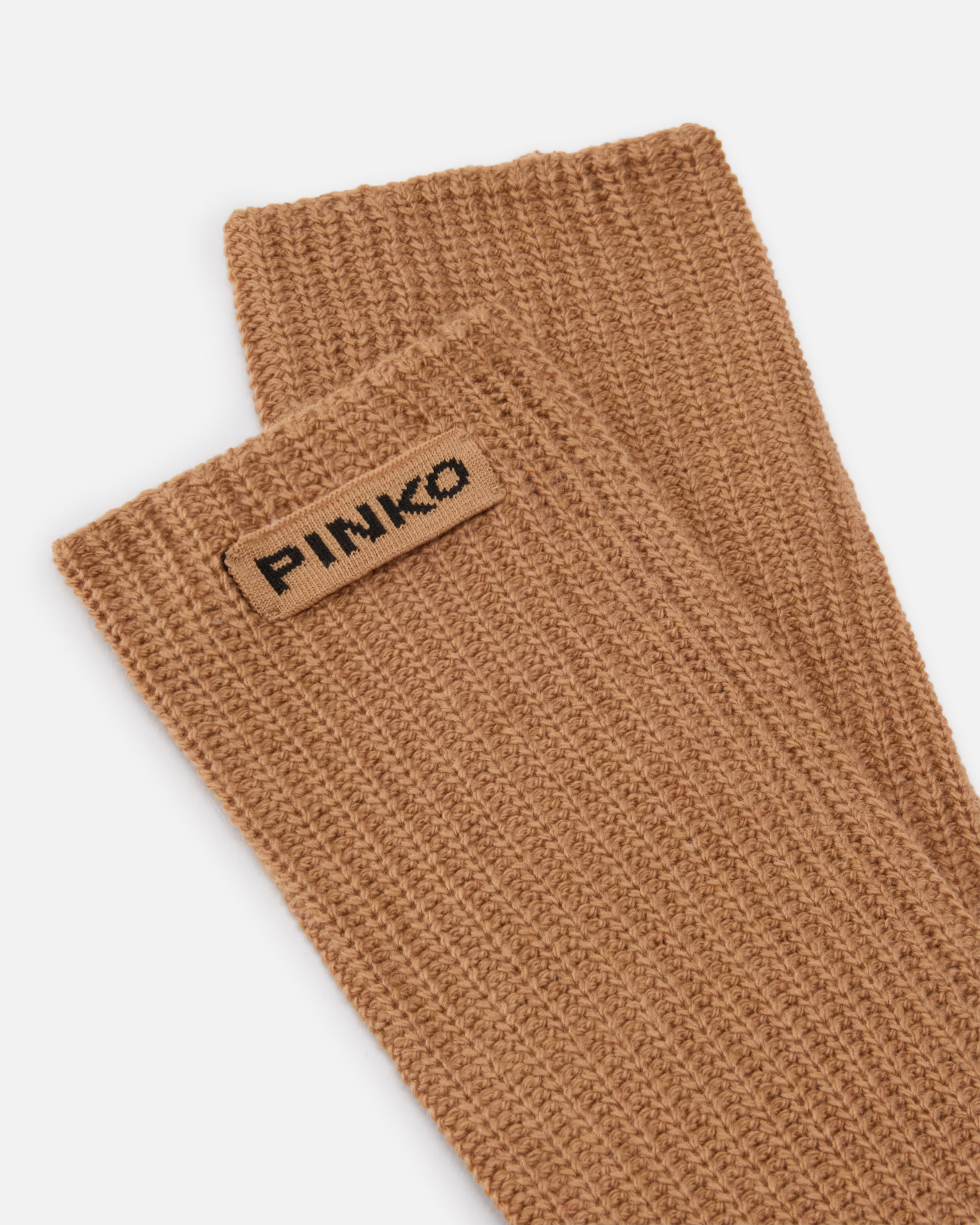 Long wool and cashmere-blend gloves - Beige - large