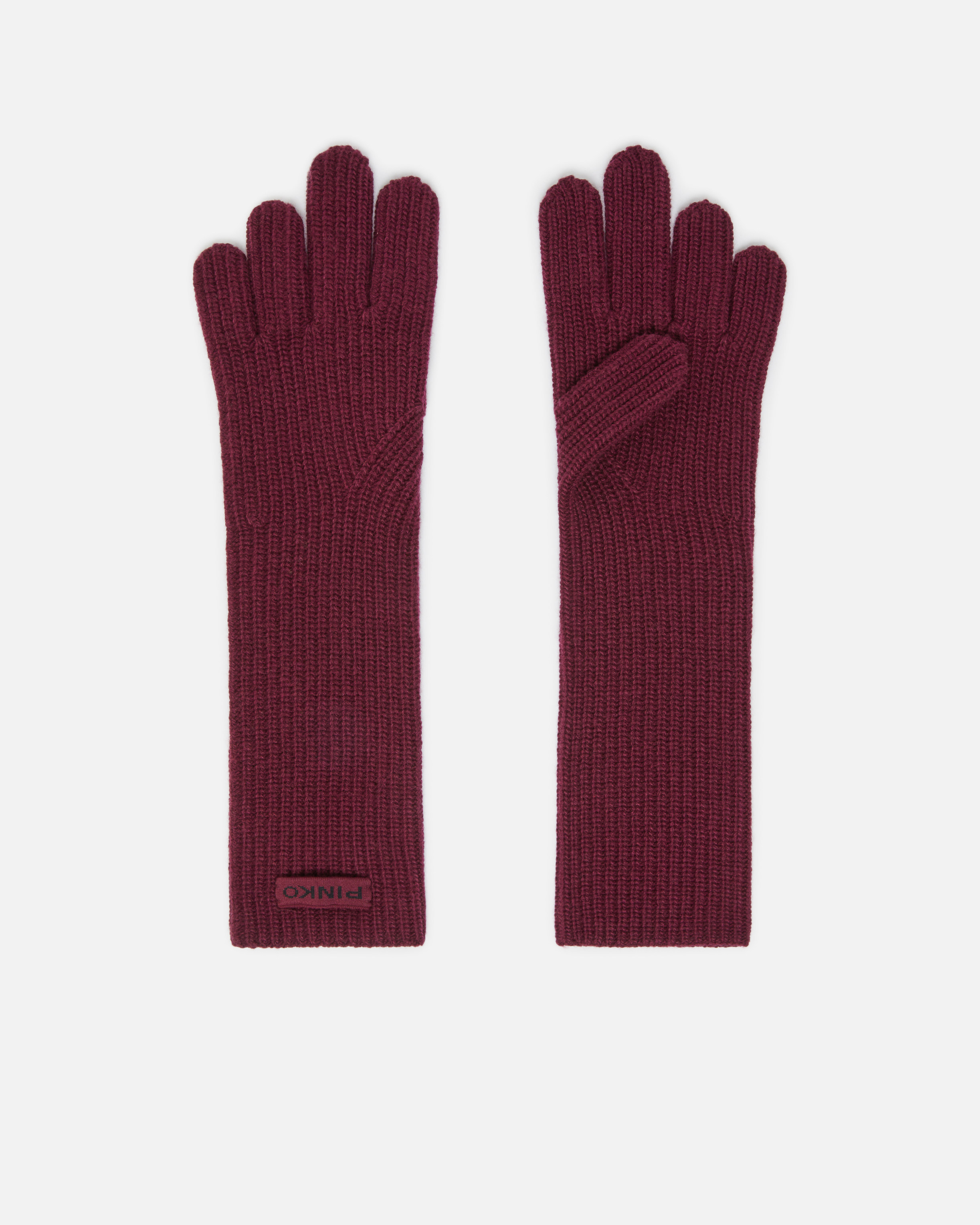Pinko Long Wool And Cashmere-blend Gloves
