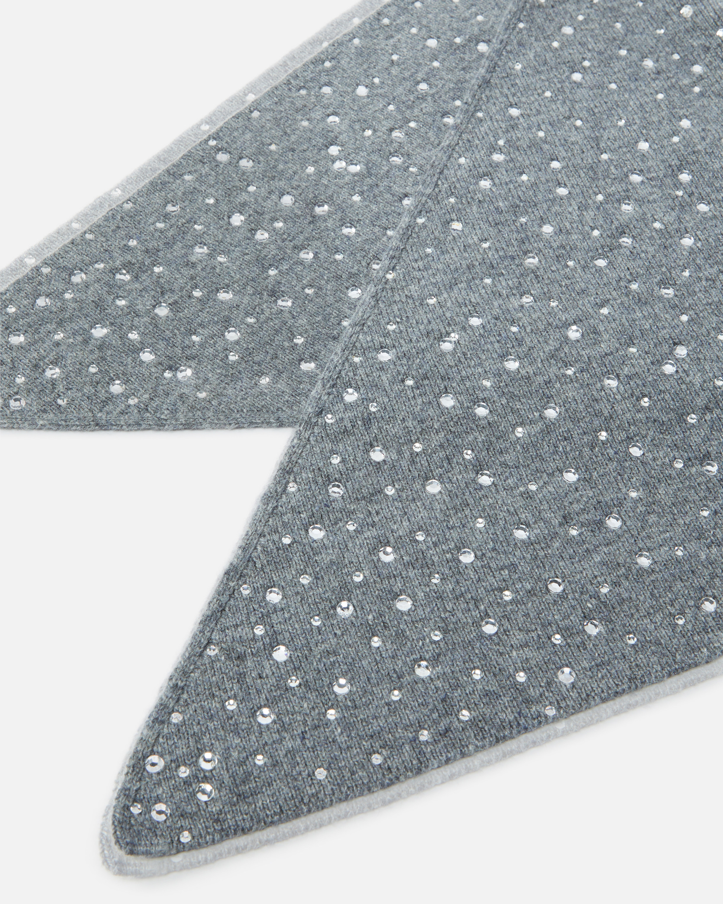Pinko Triangular Scarf With All-over Rhinestones In Blue