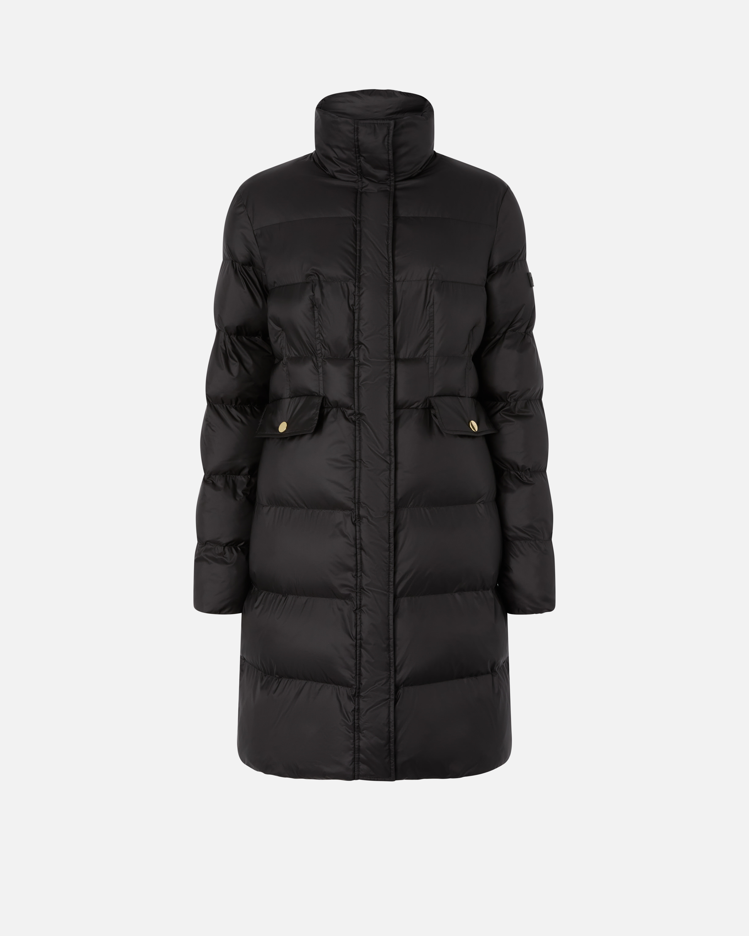 Pinko Long Semi-glossy Down Jacket In Black