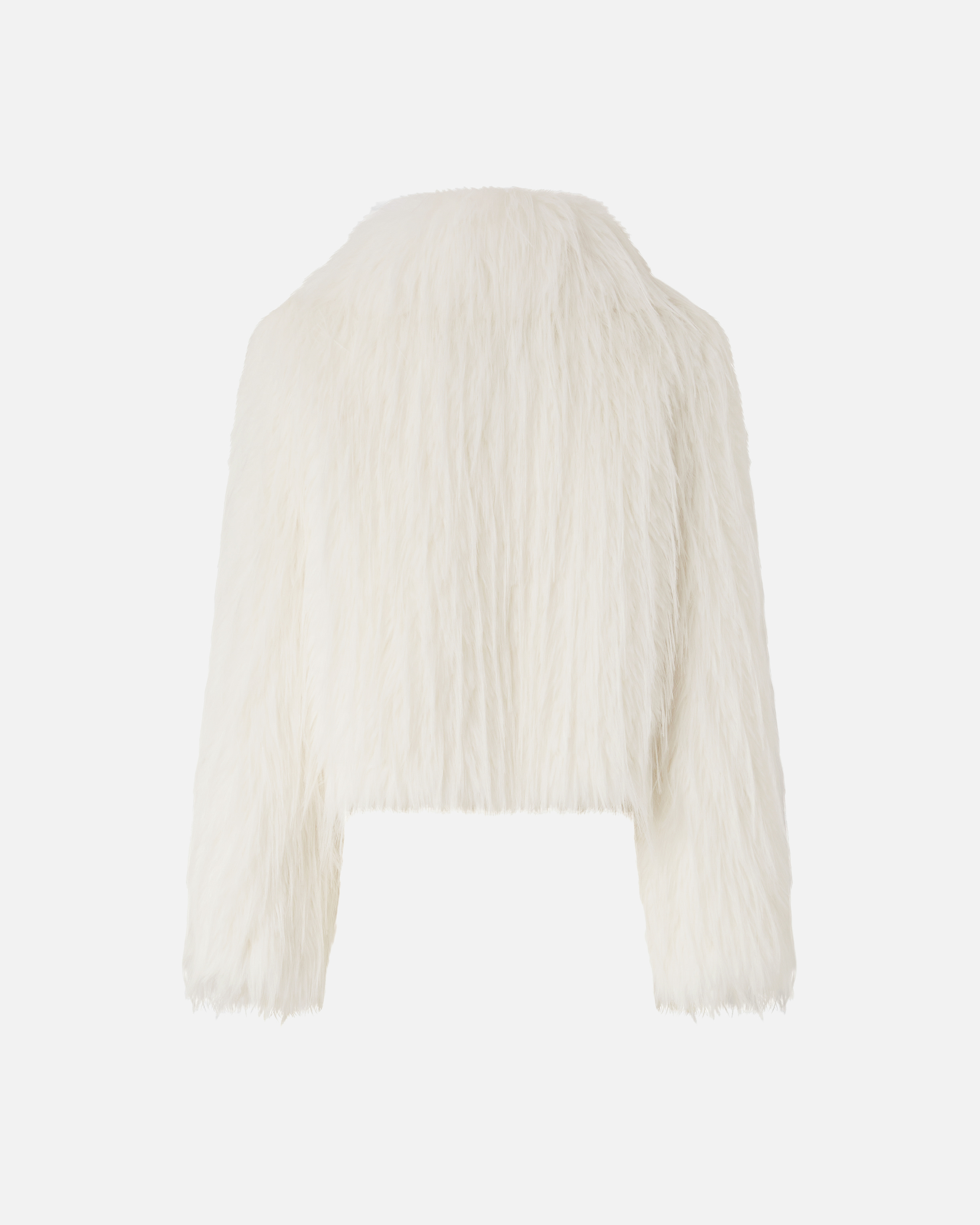 Pinko Fur-effect Pea Coat In White
