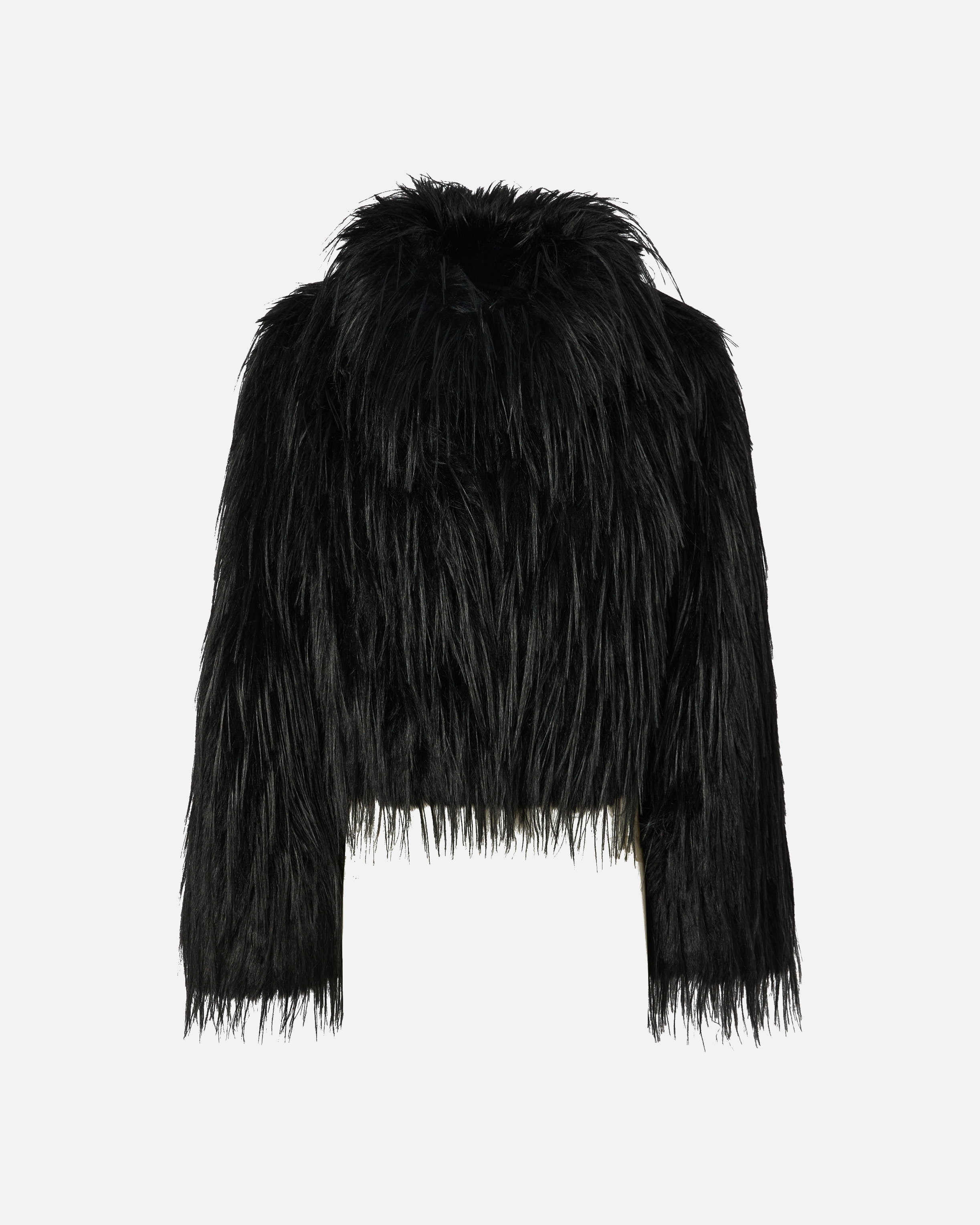 Pinko High-neck Faux-fur Jacket In Black