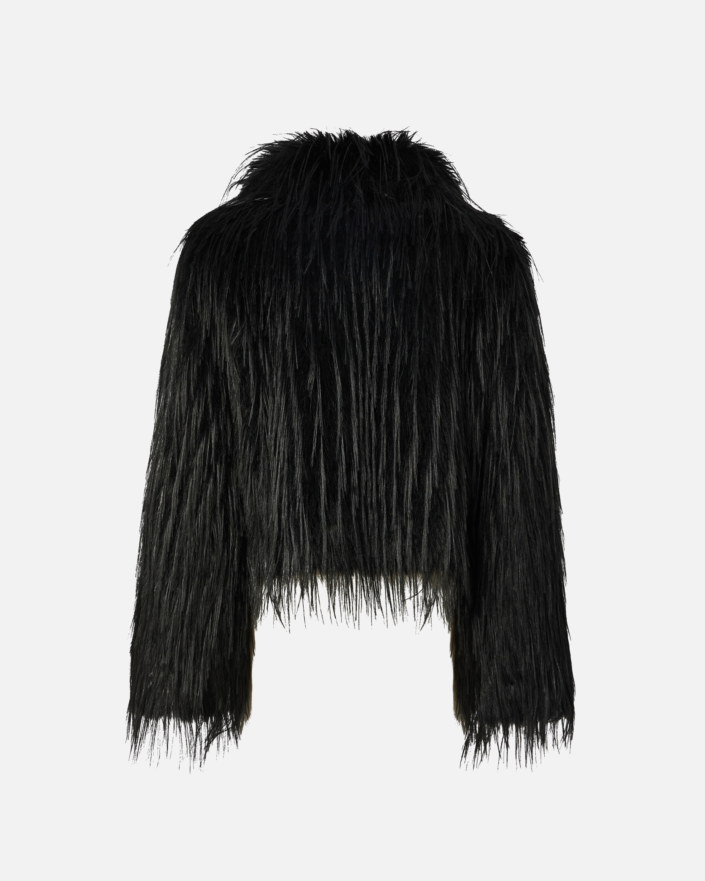 Pinko High-neck Faux-fur Jacket In Black