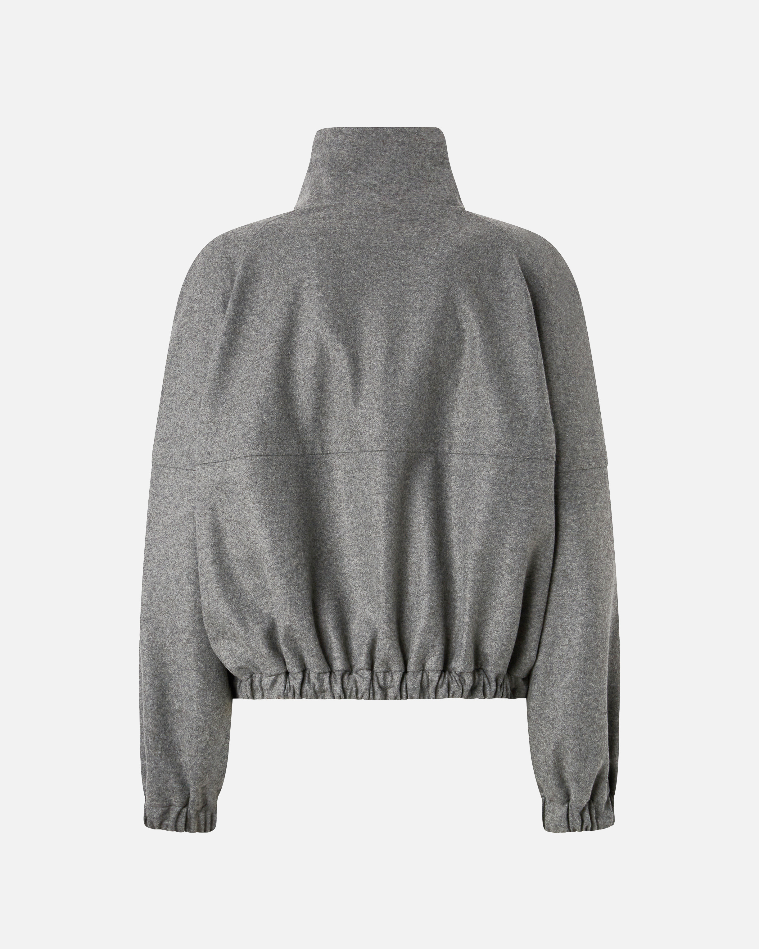 Pinko Wool-blend Bomber Jacket With Zip In Gray